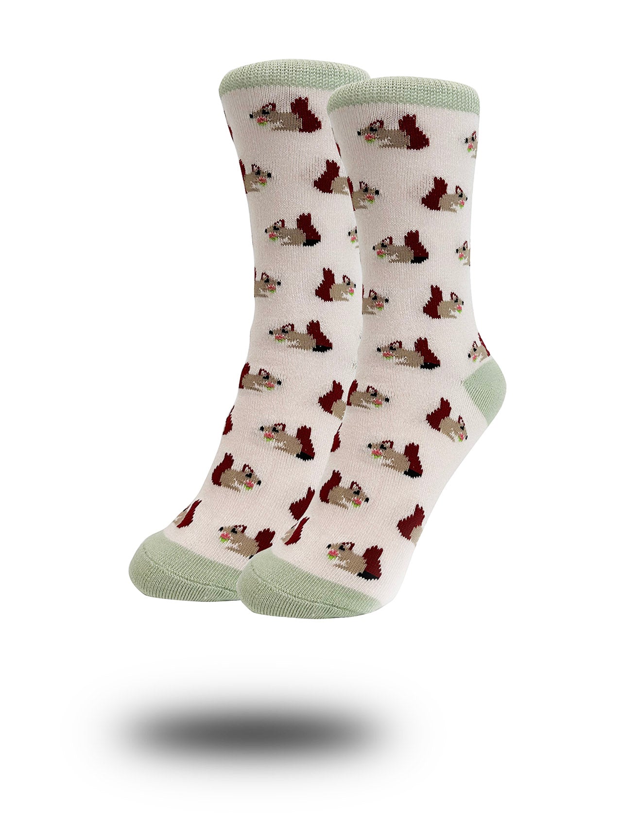 SK-10 Cute Squirrel Print Bamboo Socks