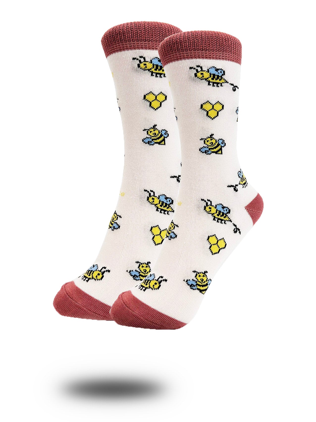 SK-12 Cute Bumble Bee and Honeycomb Print Bamboo Socks