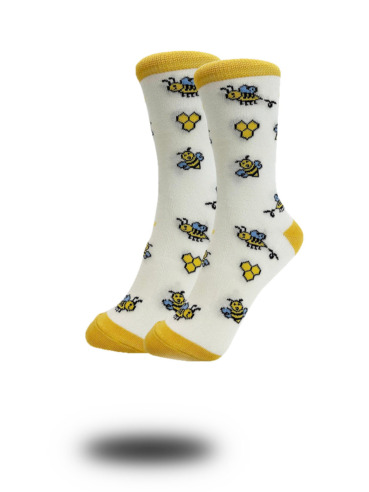 SK-12 Cute Bumble Bee and Honeycomb Print Bamboo Socks