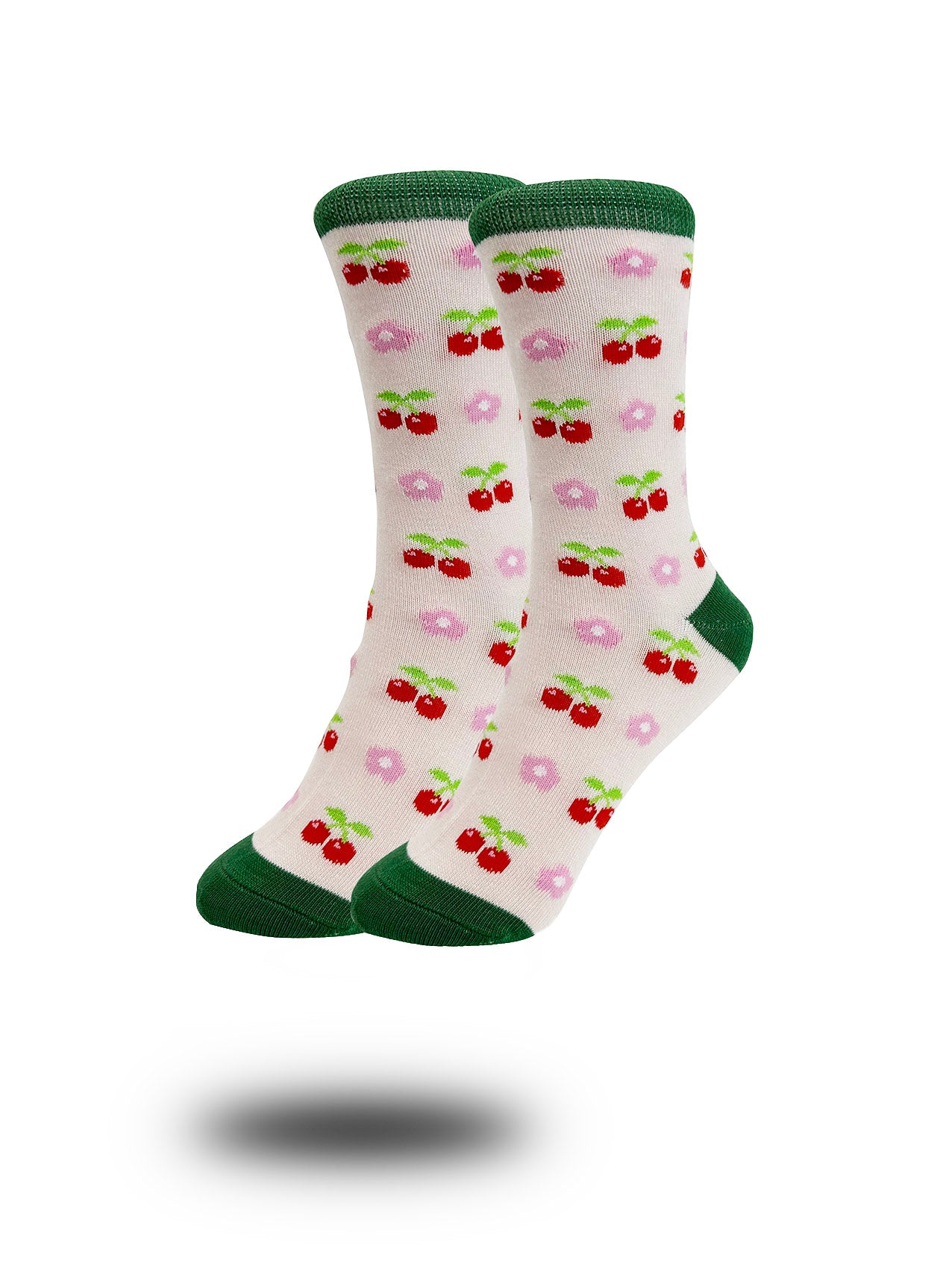 SK-14 Cherry and Flower Print Bamboo Socks