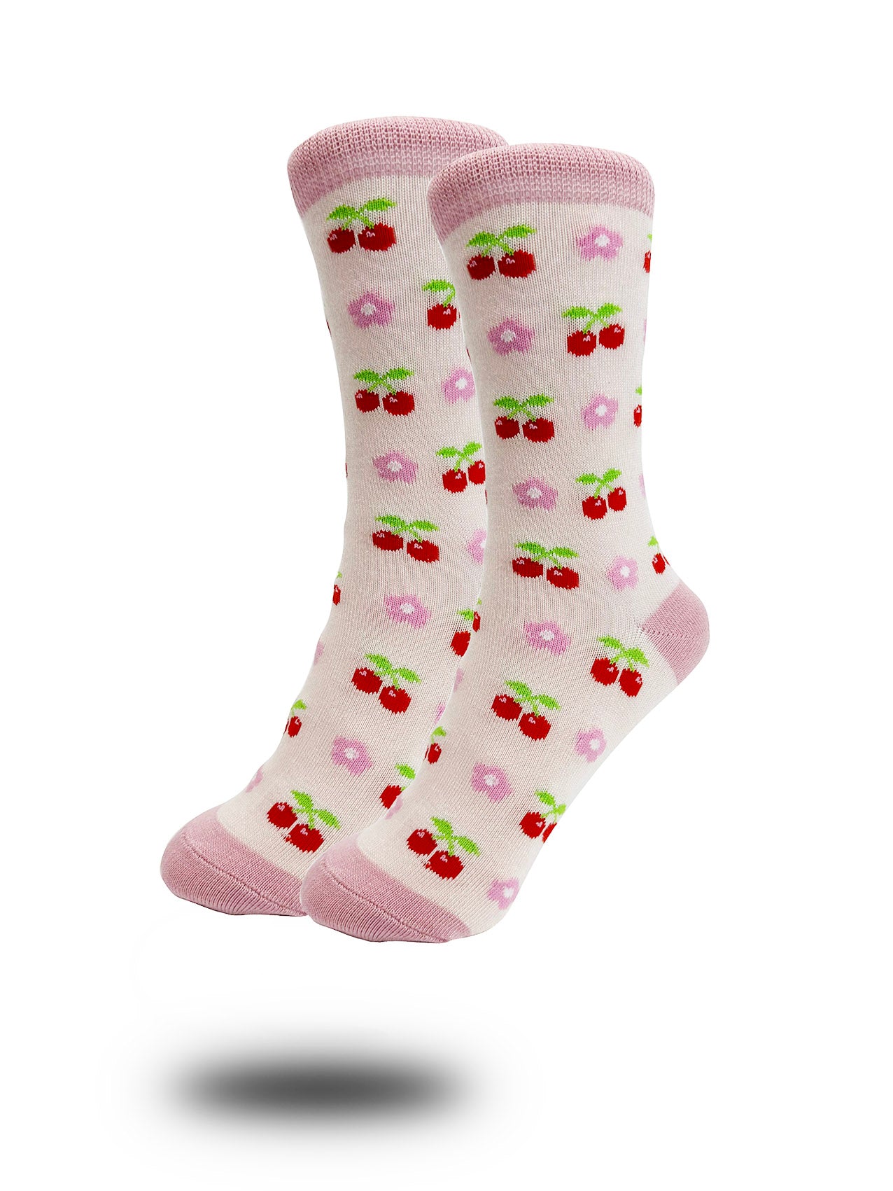 SK-14 Cherry and Flower Print Bamboo Socks