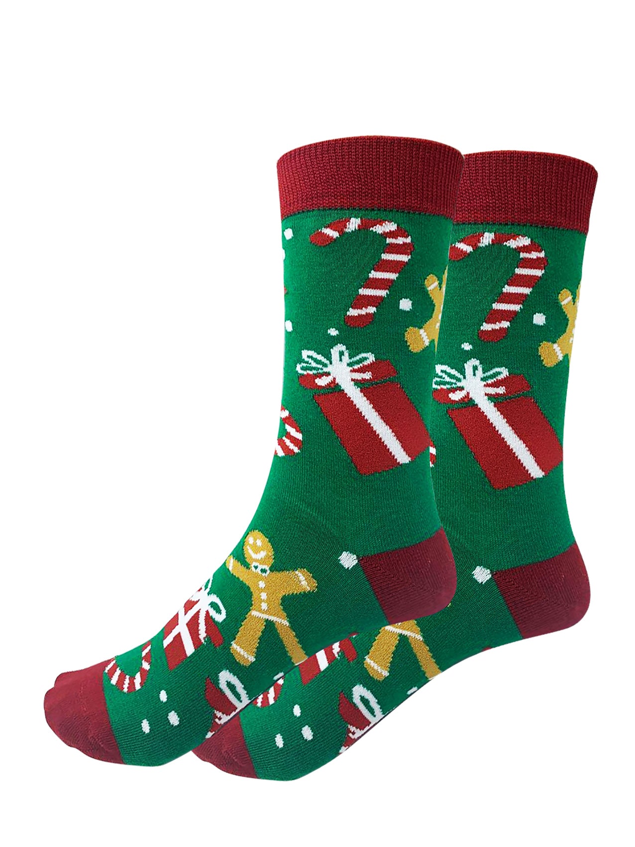 SK-1 Christmas Snowflakes Santa Claus Bamboo Blend Socks