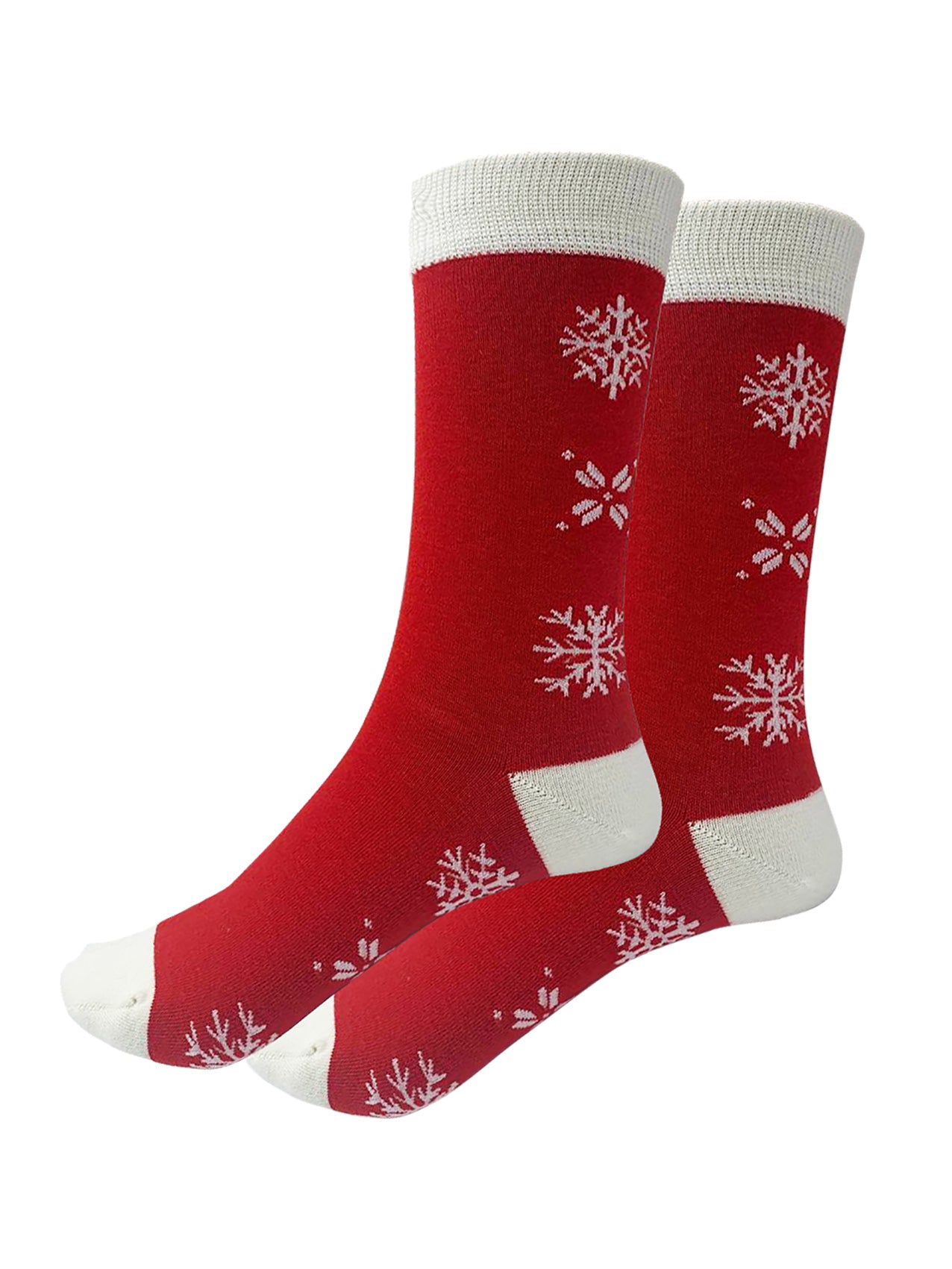 SK-1 Christmas Snowflakes Santa Claus Bamboo Blend Socks