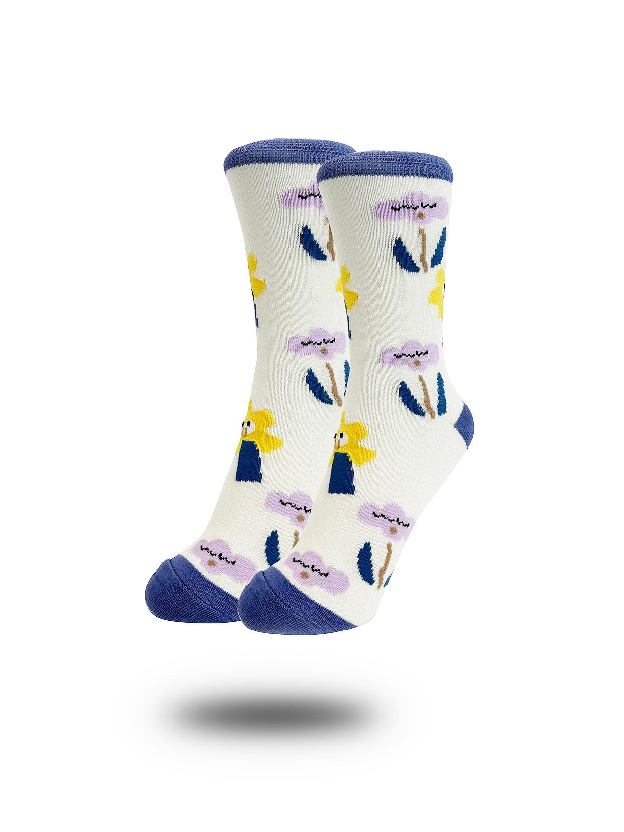 SK-22 Smiling Flower Print Bamboo Socks