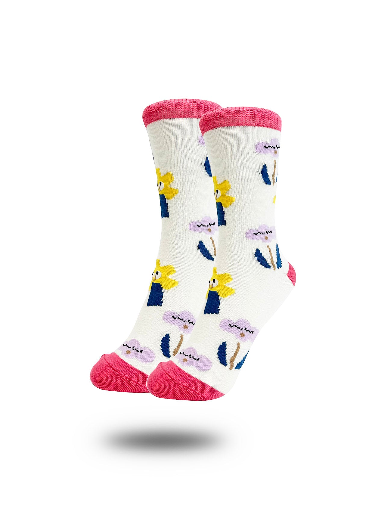 SK-22 Smiling Flower Print Bamboo Socks