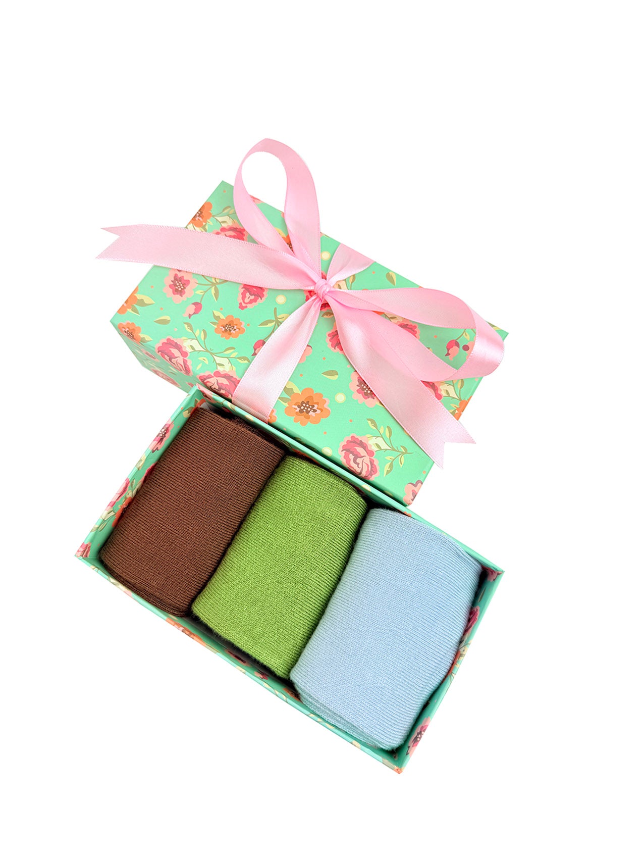 SK-37 A Gift Box of 3 Pairs of Plain Bamboo Socks