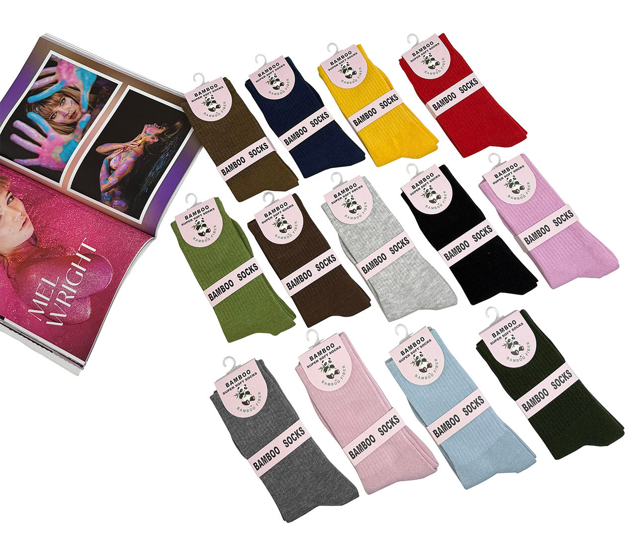 SK-37 A Gift Box of 3 Pairs of Plain Bamboo Socks