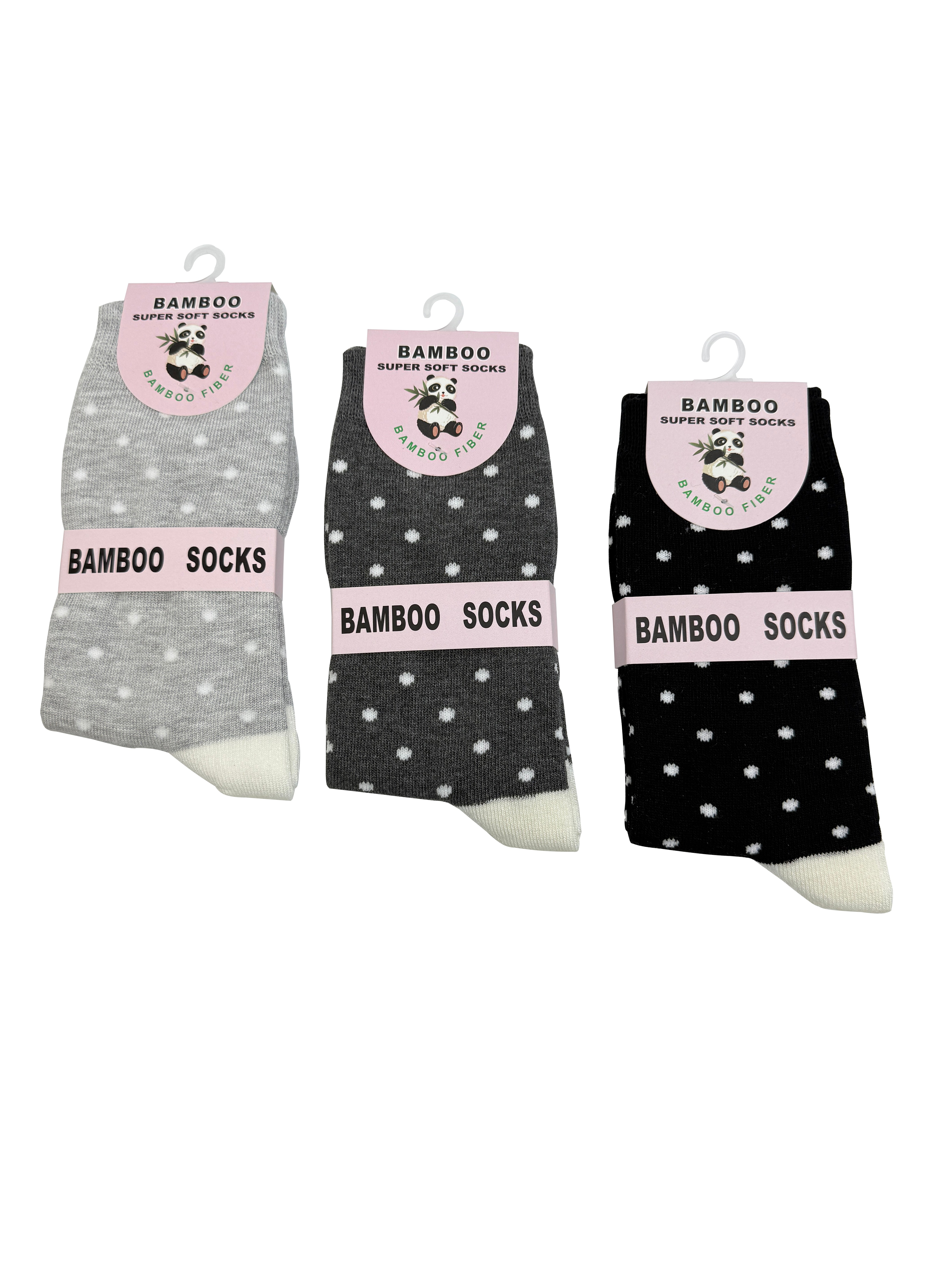 SK-39 A Gift Box of 3 Pairs of Dotted Print Bamboo Socks