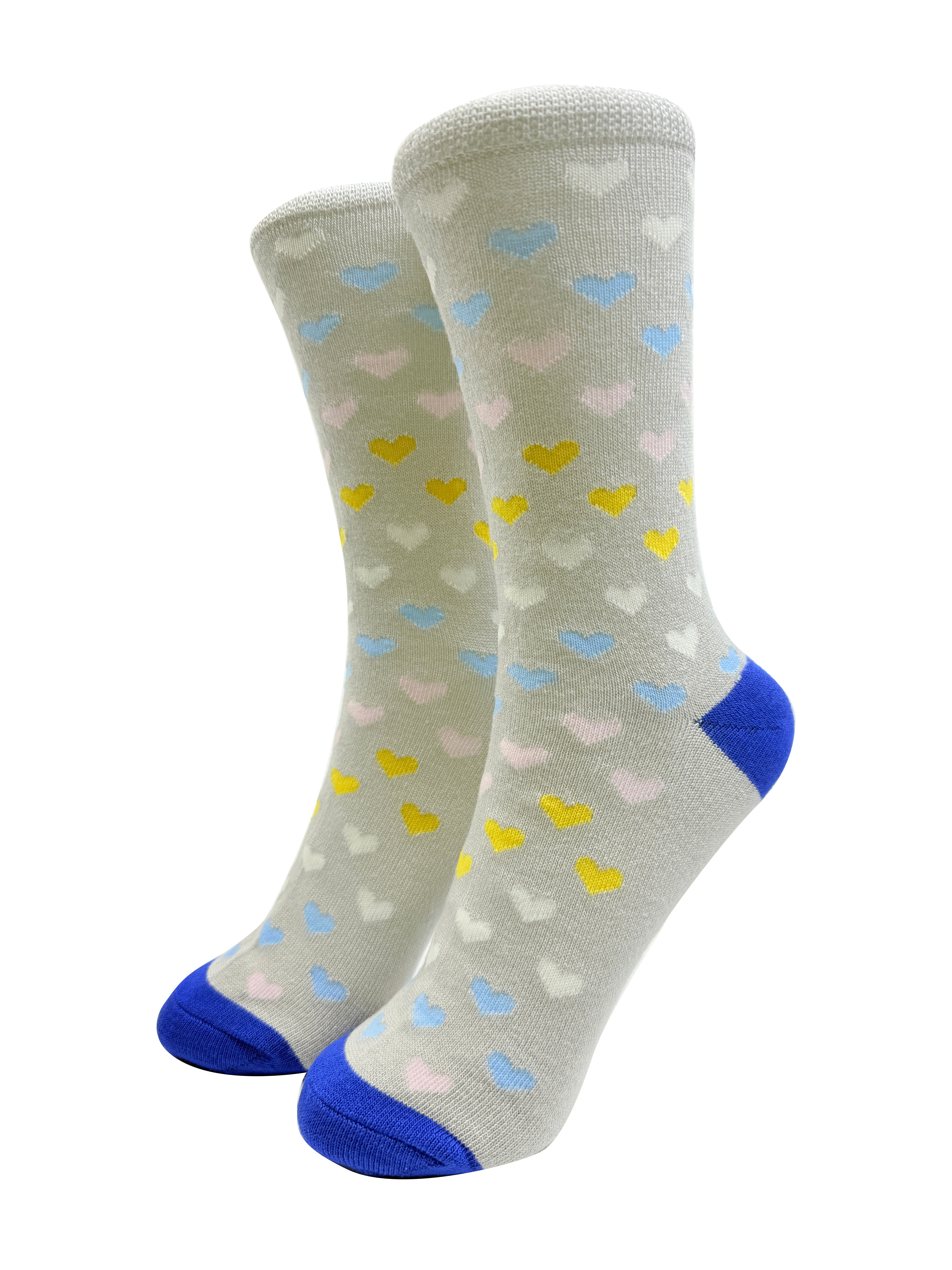 SK-41 Colourful Hearts Print Bamboo Socks