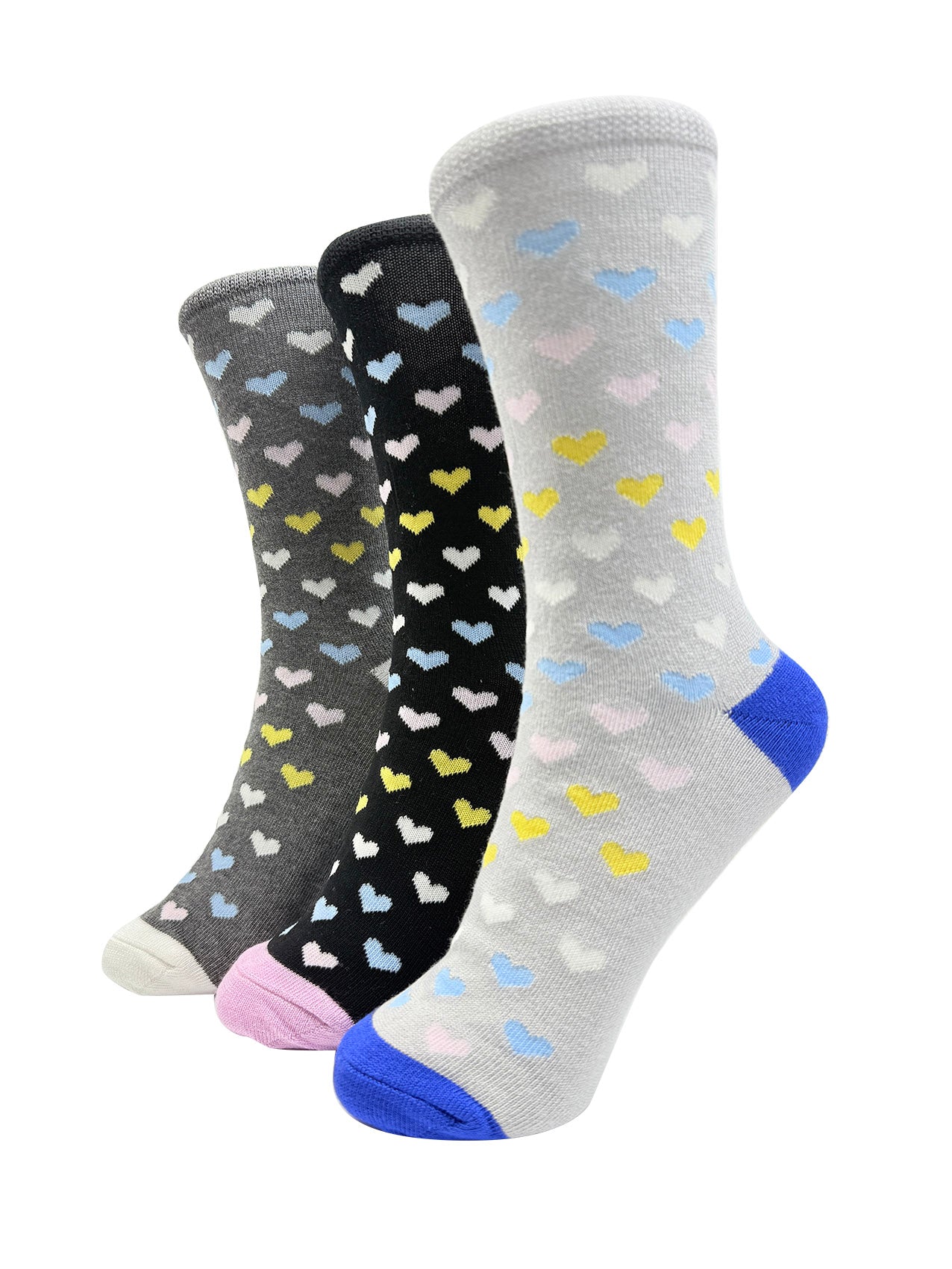 SK-41 Colourful Hearts Print Bamboo Socks