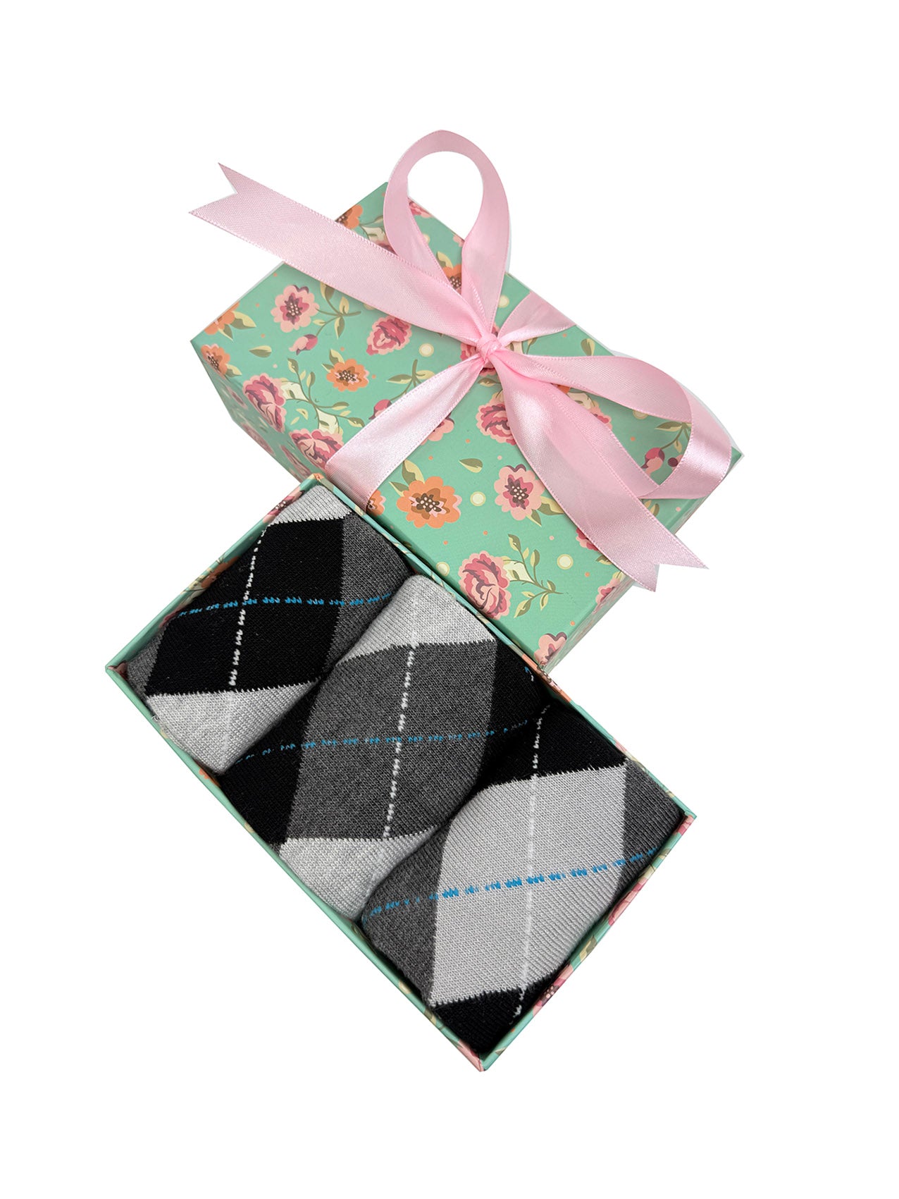 SK-43 A Gift Box of 3 Pairs of Classic Print Bamboo Socks