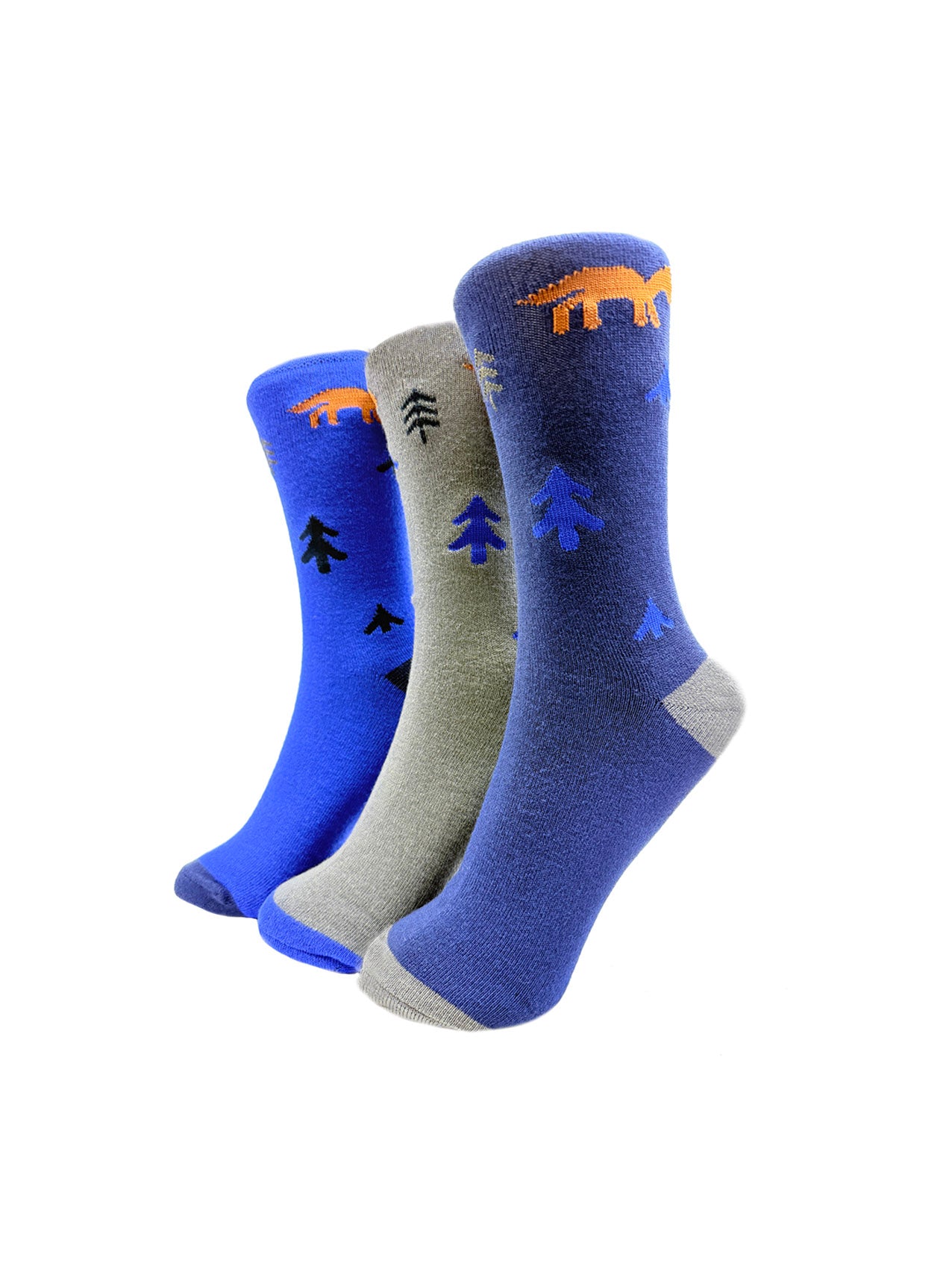 SK-44 Dinosaurs and Tree Print Bamboo Socks