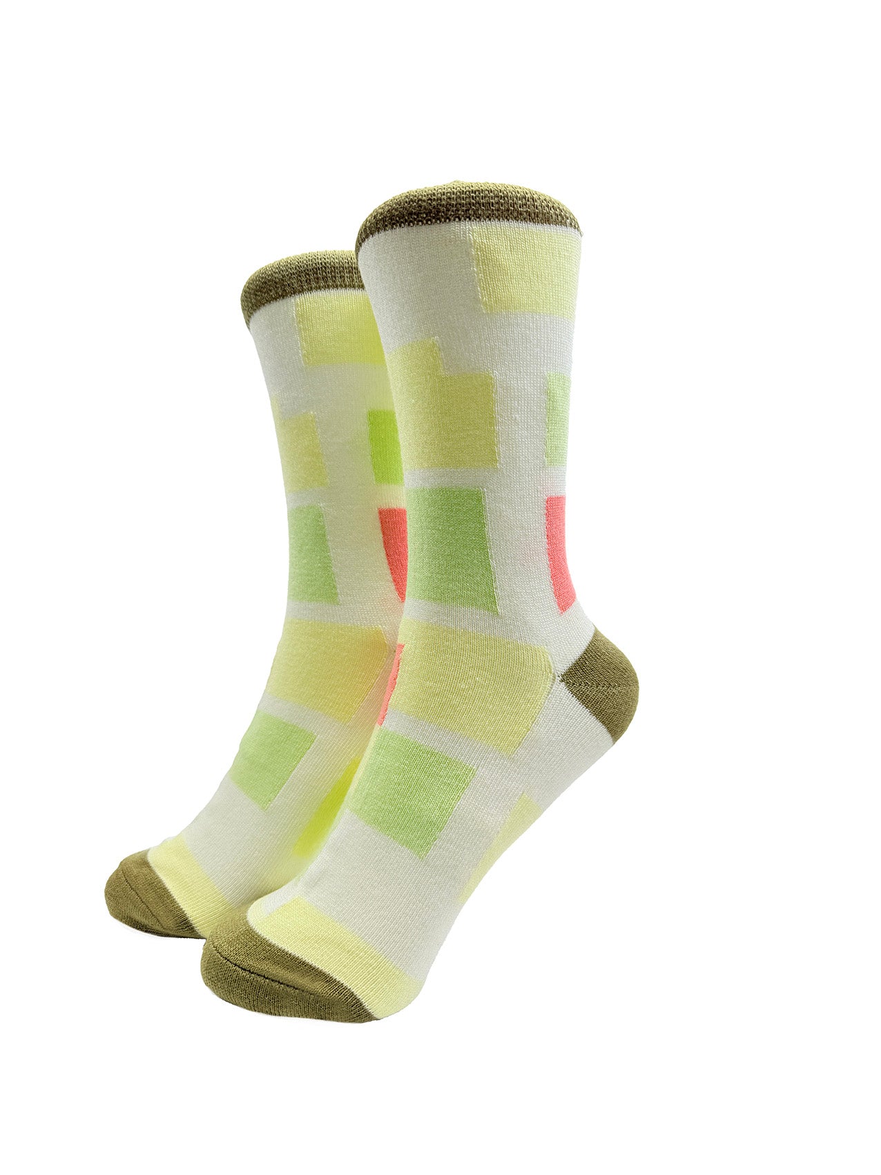 SK-46 Colourful Squares Print Bamboo Socks