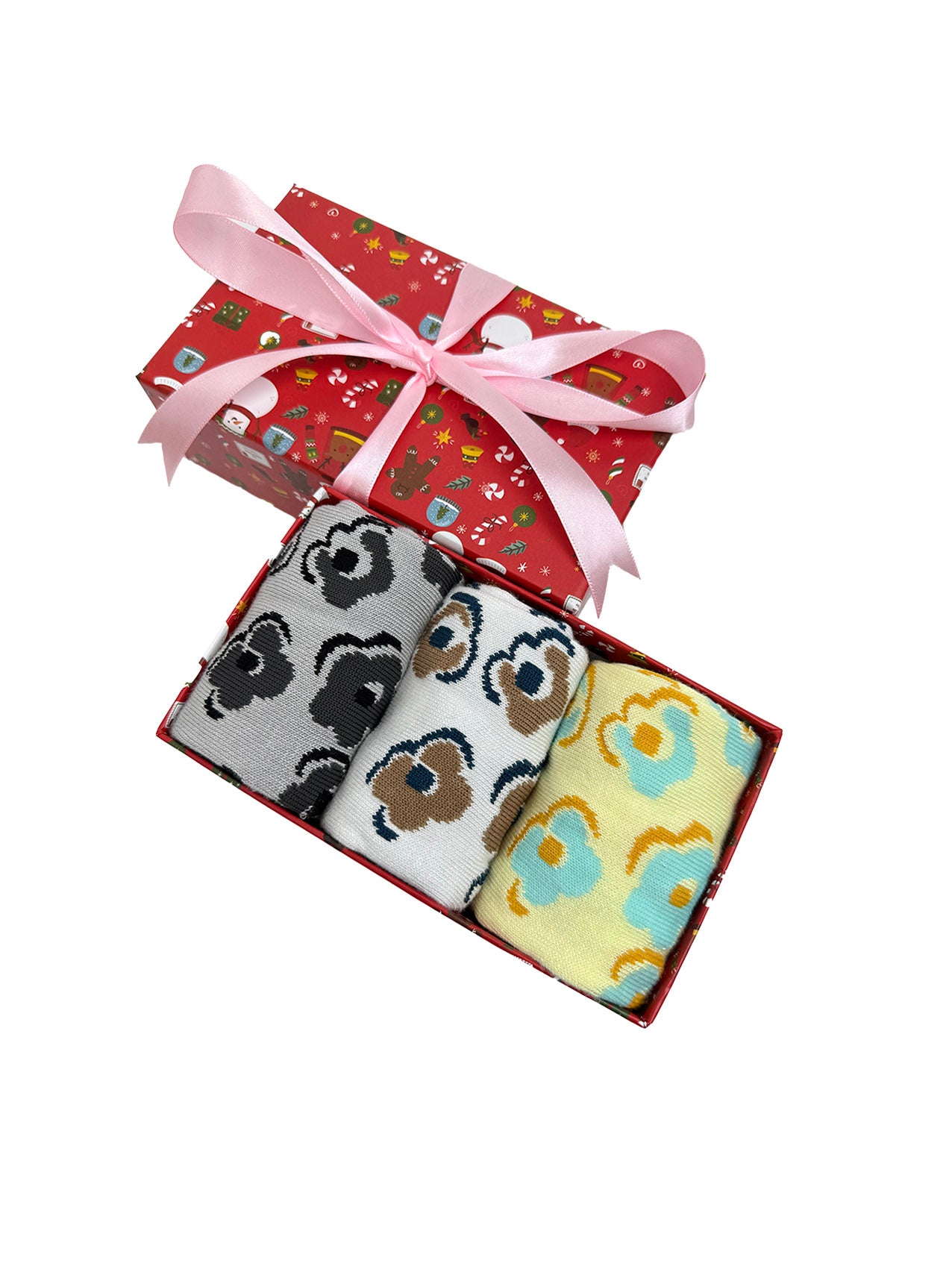SK-47 A Gift Box of 3 Pairs of Floral Print Bamboo Socks