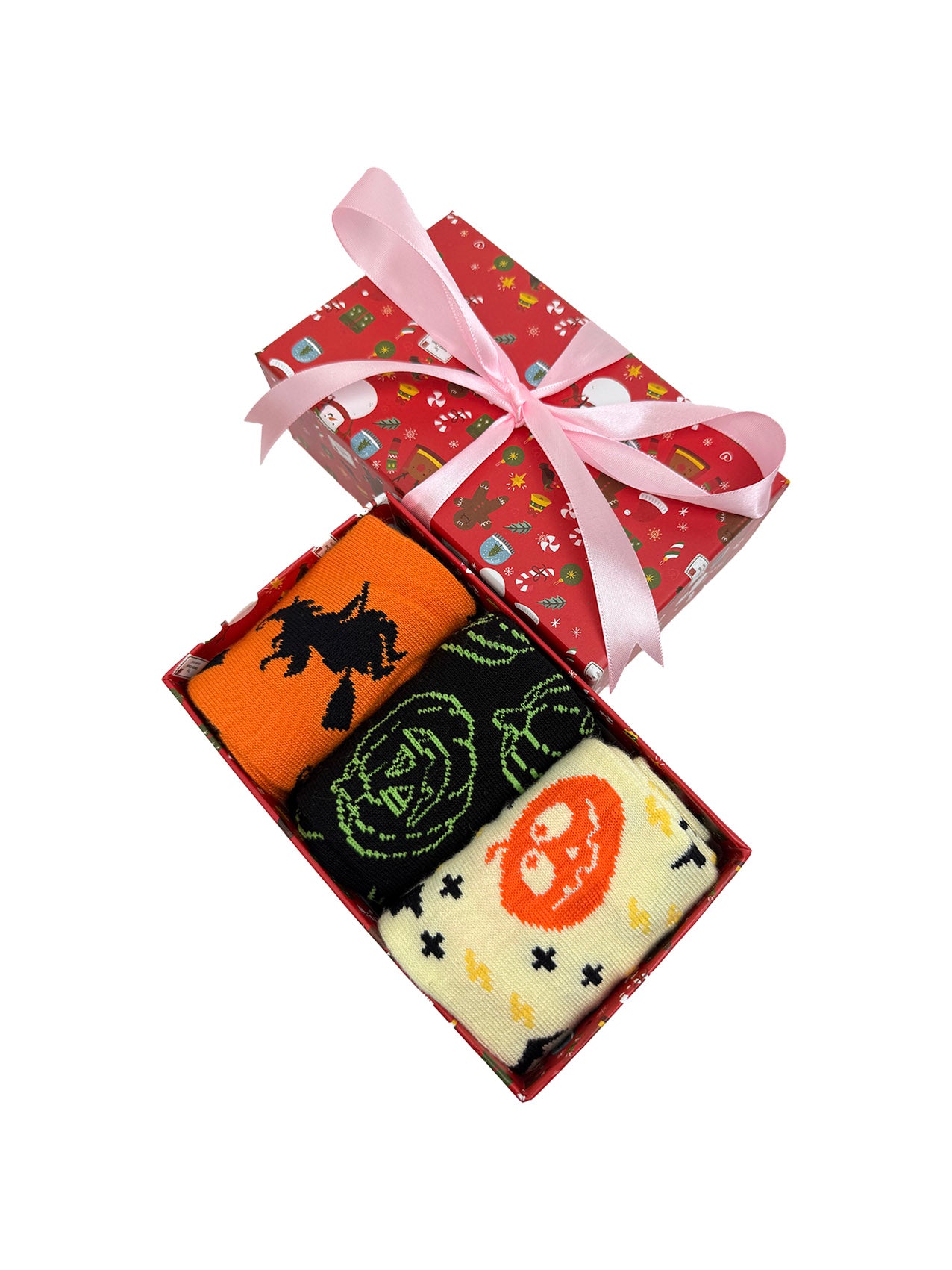 SK-48 A Gift Box of 3 Pairs of Halloween Themed Bamboo Socks