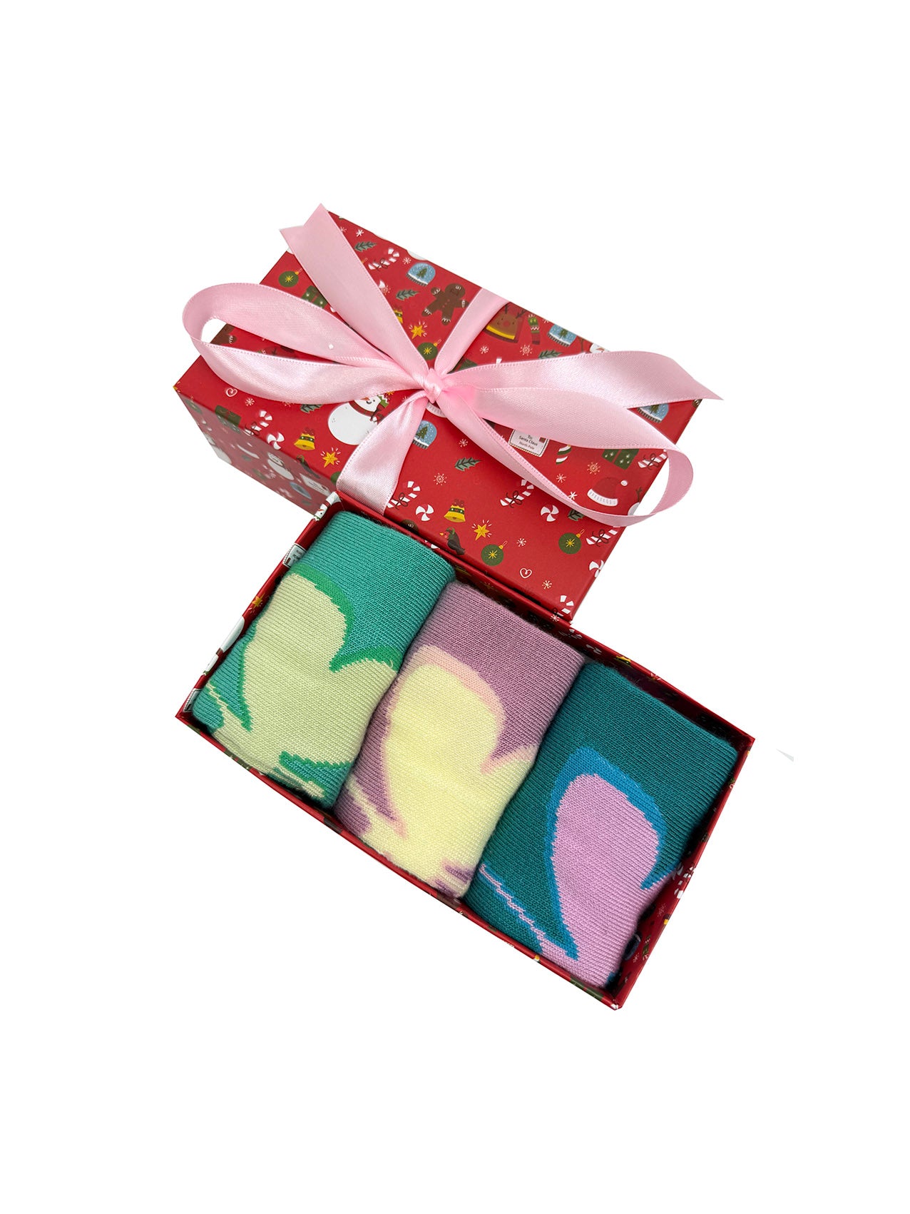 SK-49 A Gift Box of 3 Pairs of Butterflies Print Bamboo Socks