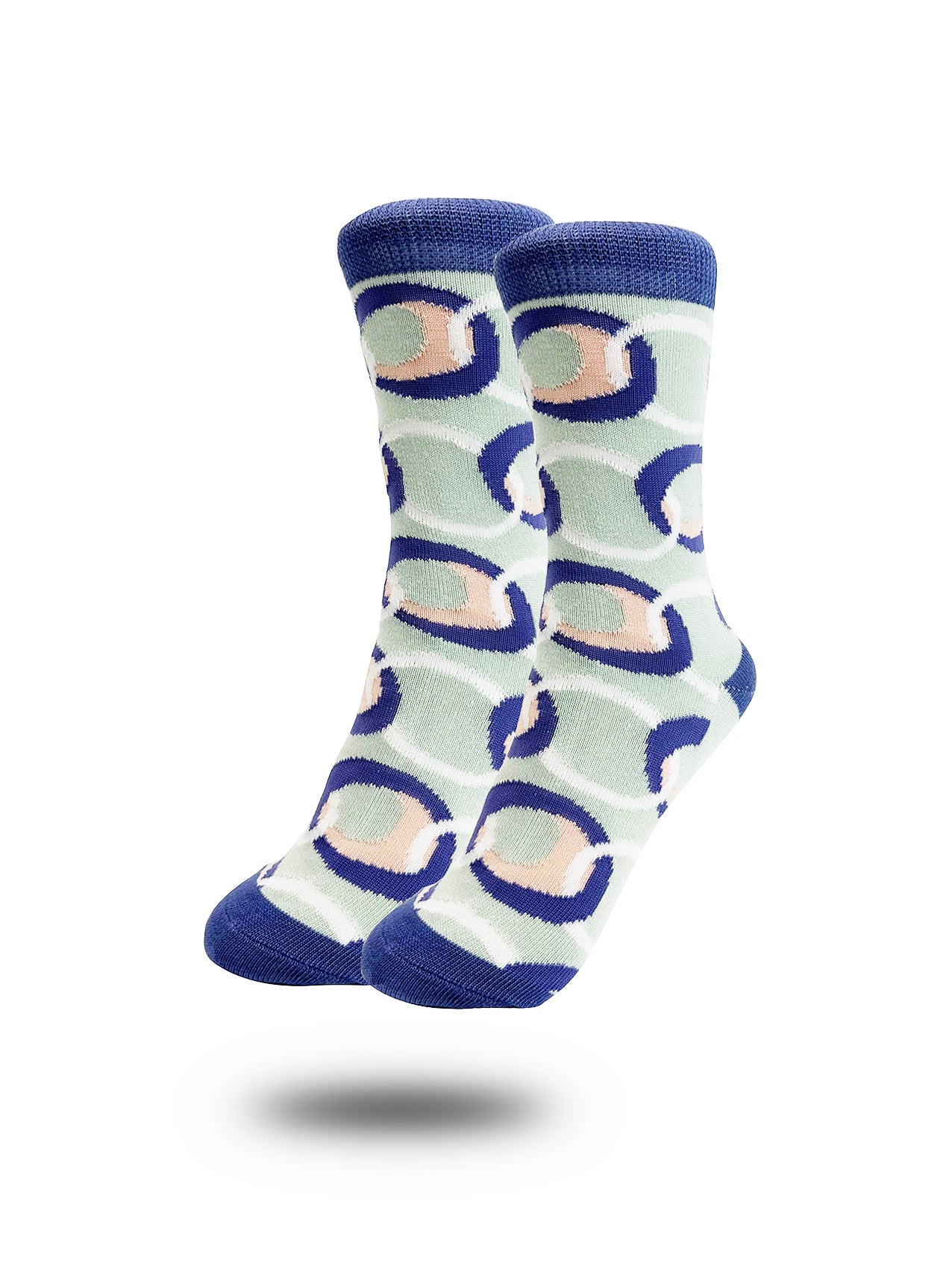 SK-4 Interlocking Colourful Circles Print Bamboo Socks