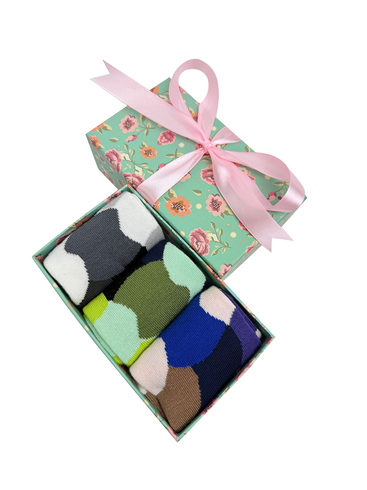 SK-50 A Gift Box of 3 Pairs of Abstract Print Bamboo Socks