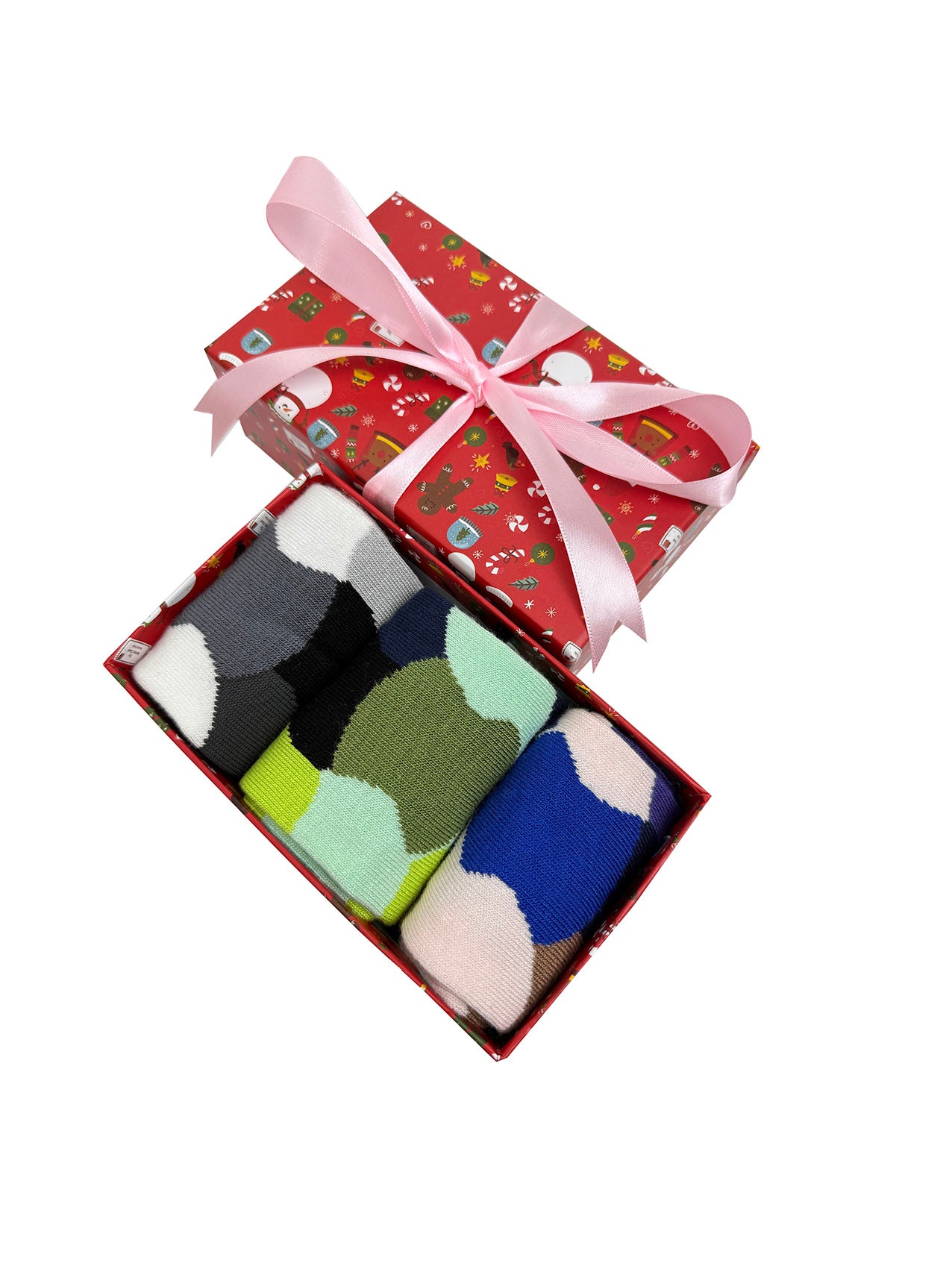 SK-50 A Gift Box of 3 Pairs of Abstract Print Bamboo Socks