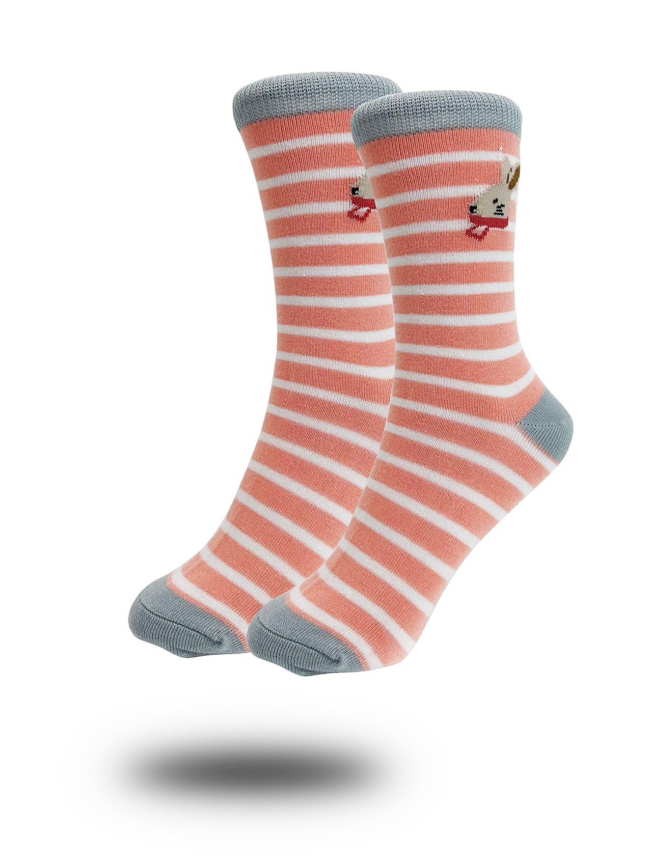 SK-9 Cute Bunny Rabbit Logo With Stripes Print Bamboo Socks