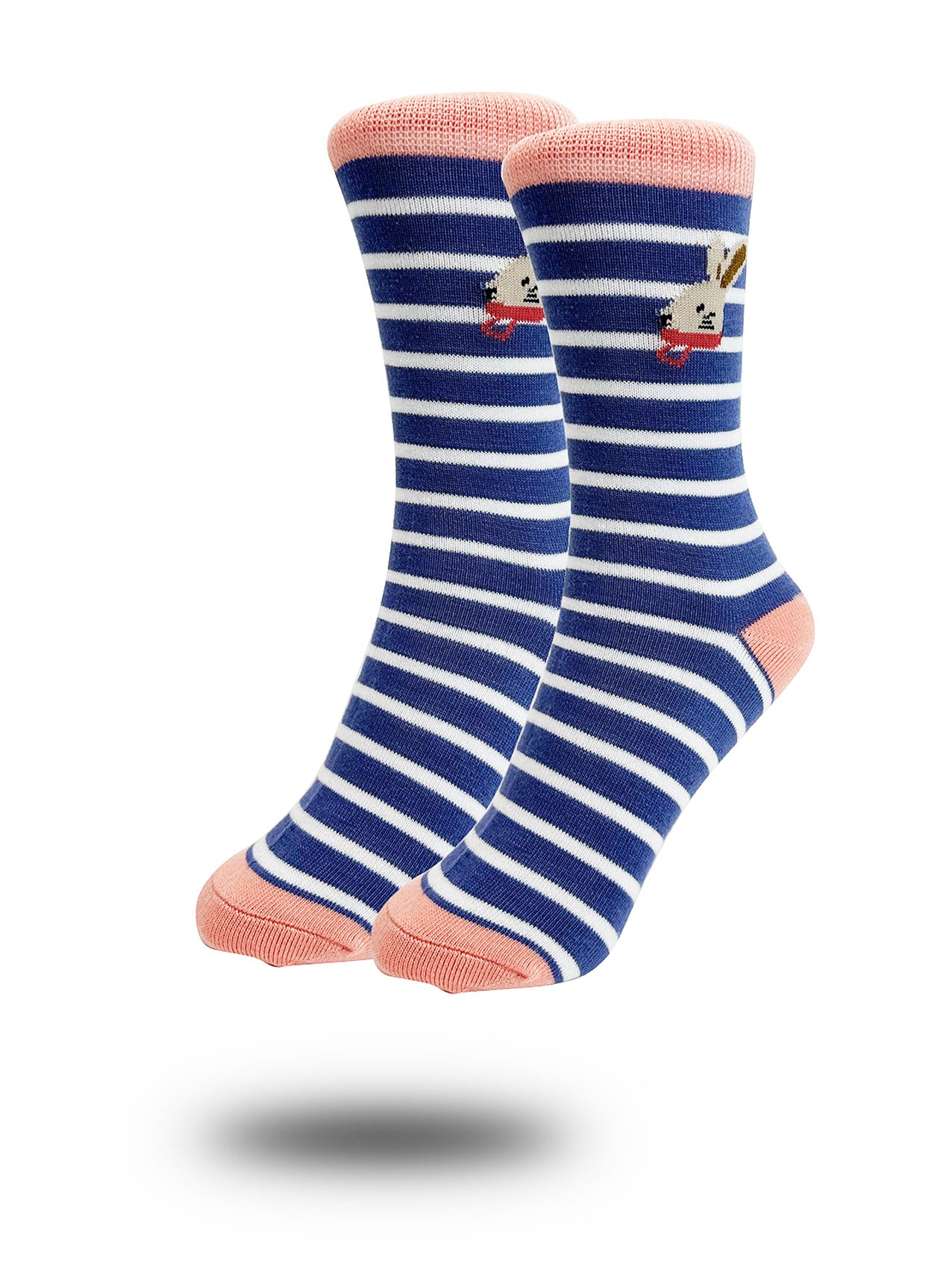 SK-9 Cute Bunny Rabbit Logo With Stripes Print Bamboo Socks