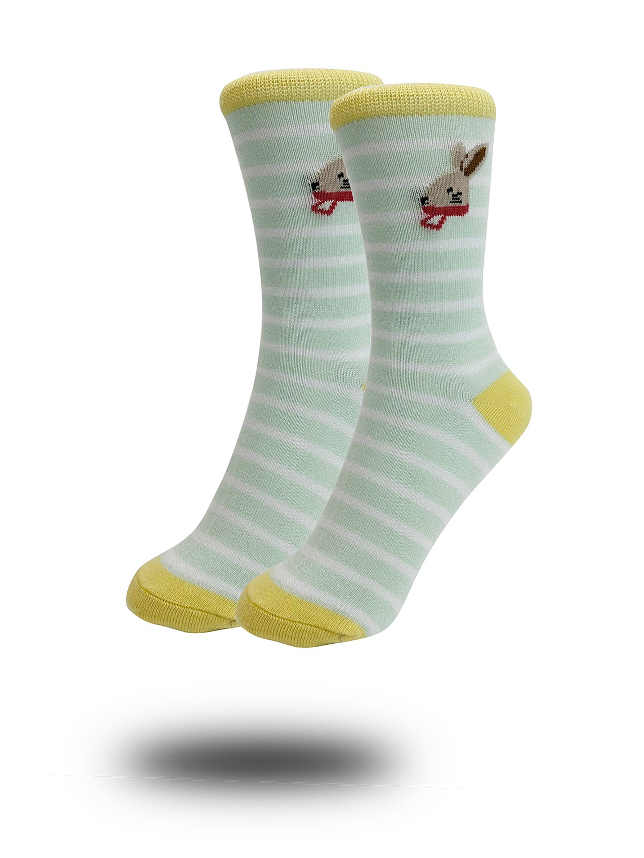 SK-9 Cute Bunny Rabbit Logo With Stripes Print Bamboo Socks