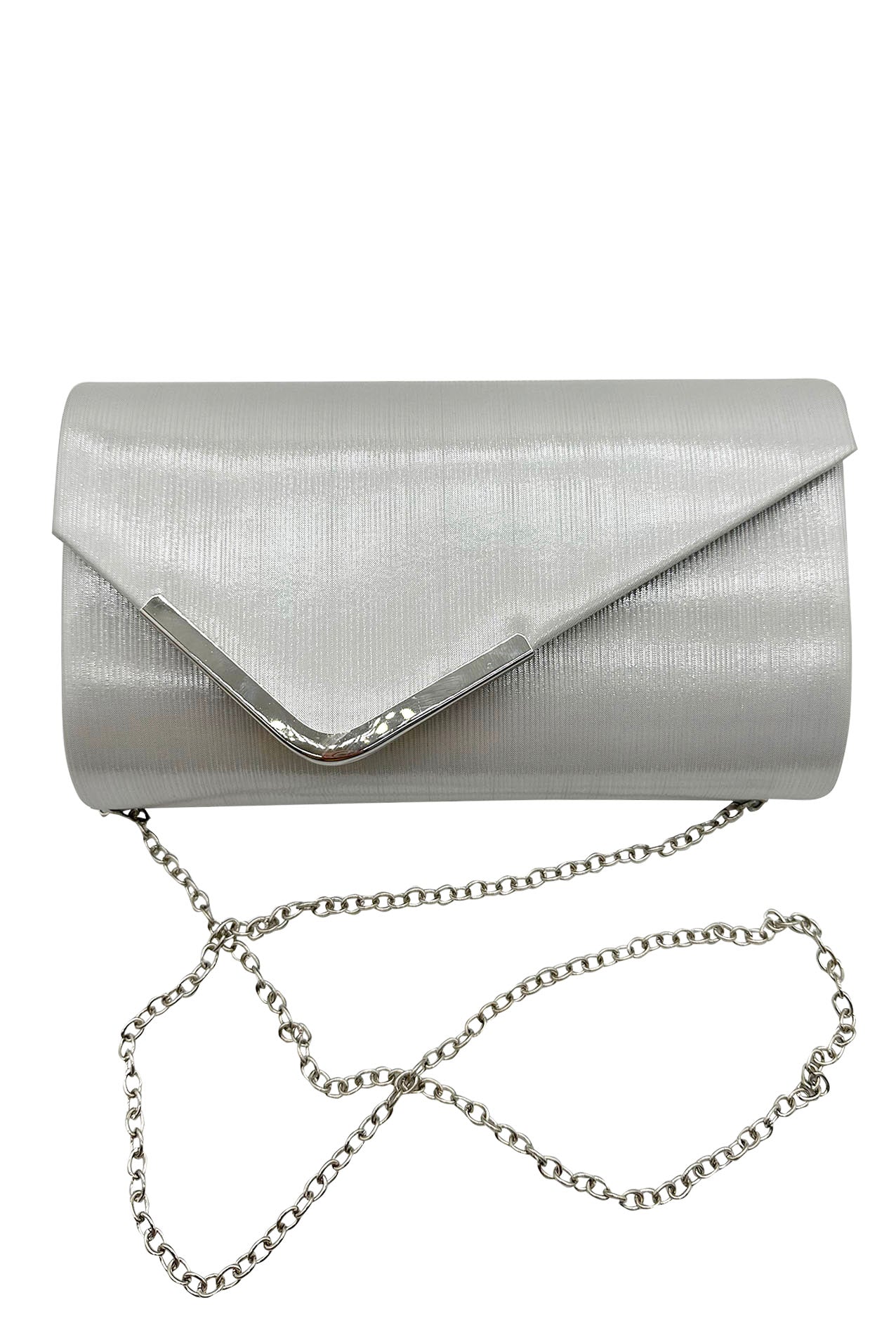 CB24165-005 Flap Open Evening Clutch Bag With Detachable Chain