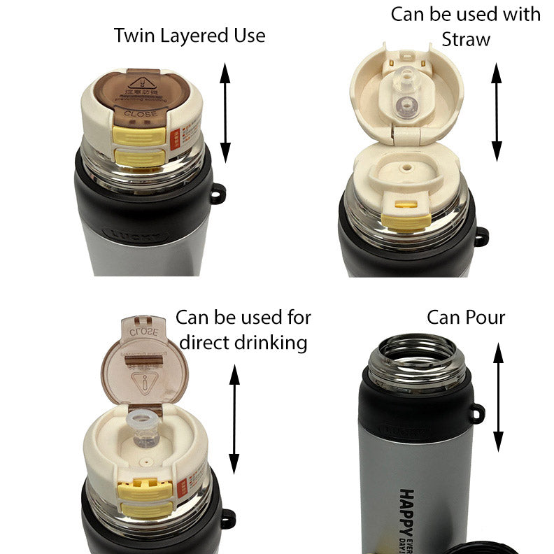 BT25220-2 Colourful Vaccum Cups for Hot & Cold Drinks with Straw