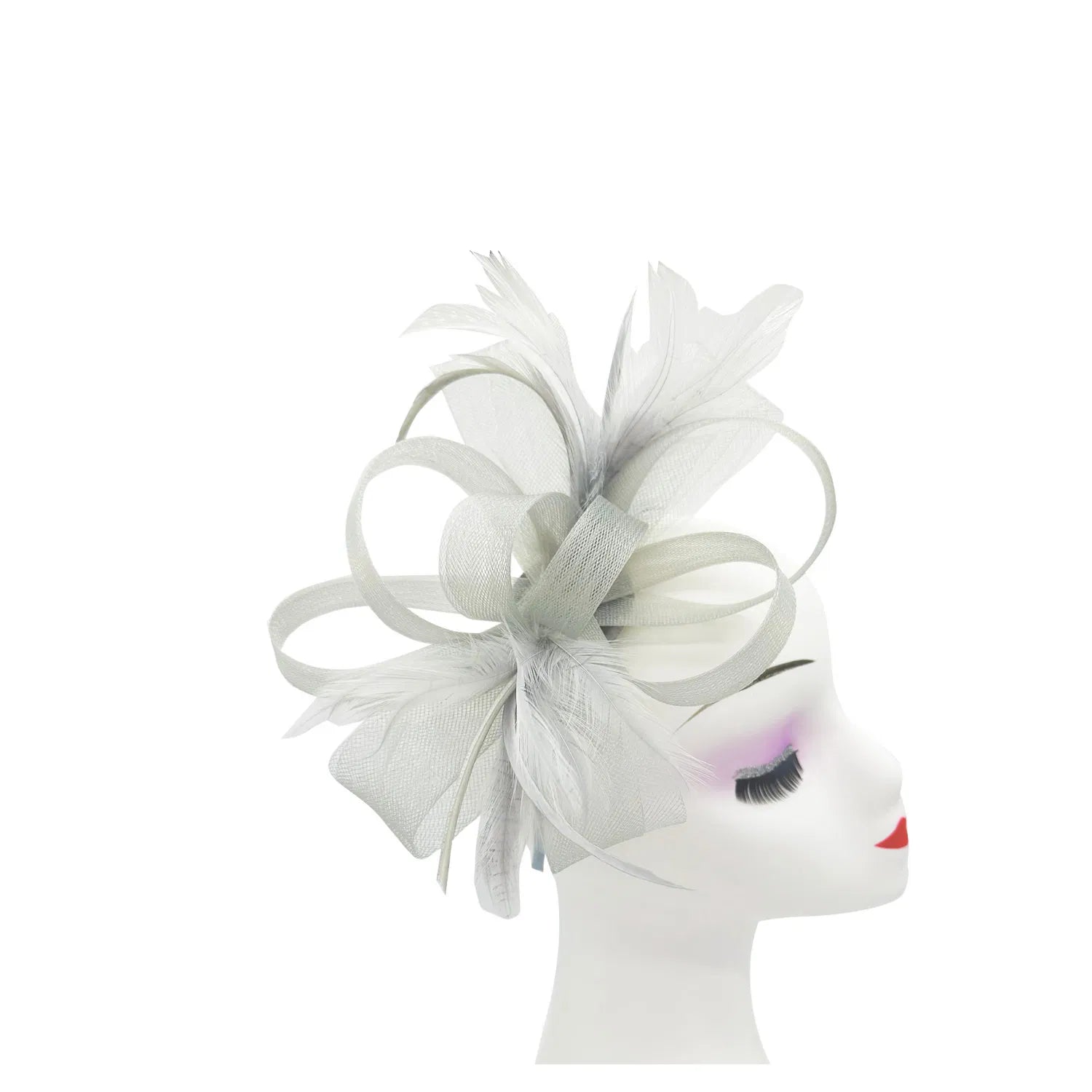 FT2056-019 Loop Bow Fascinator with Feathers