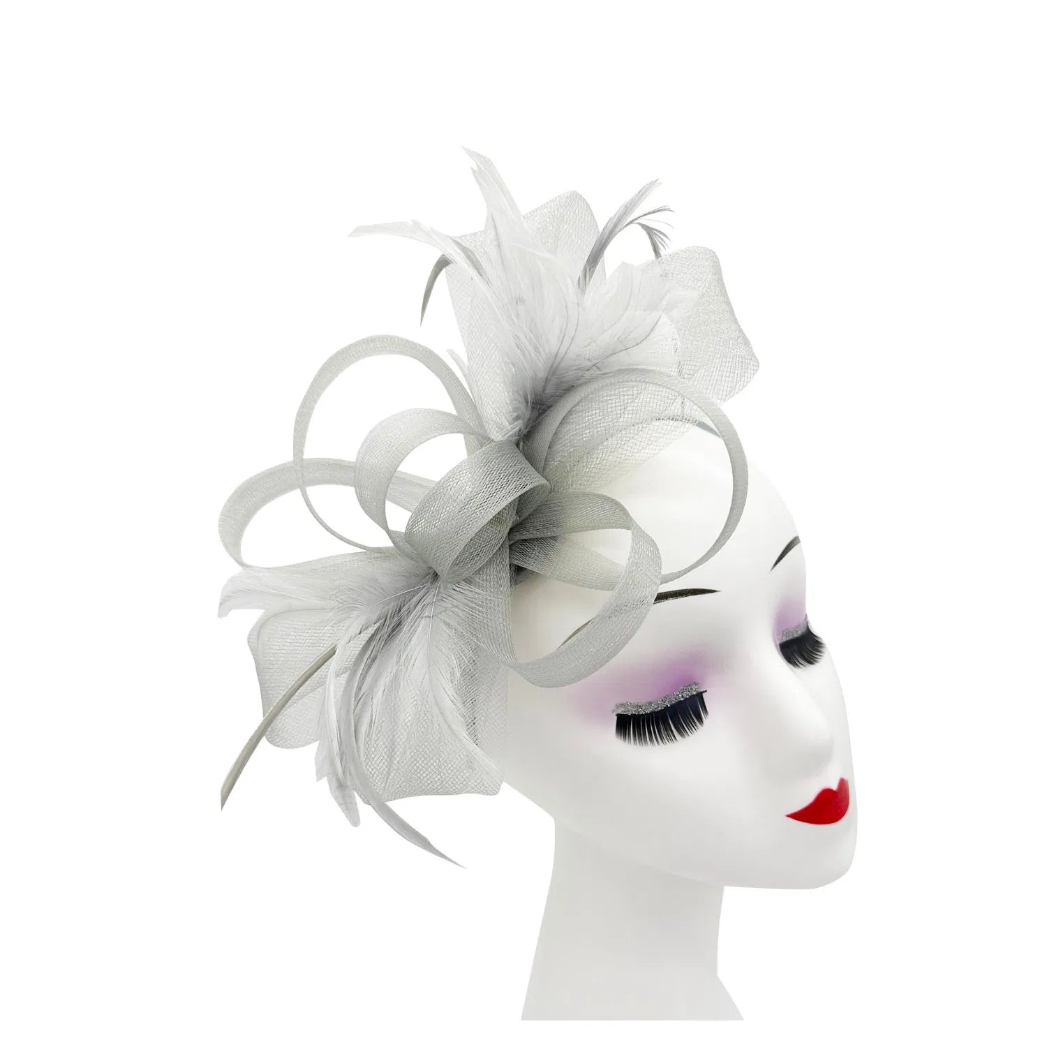 FT2056-019 Loop Bow Fascinator with Feathers