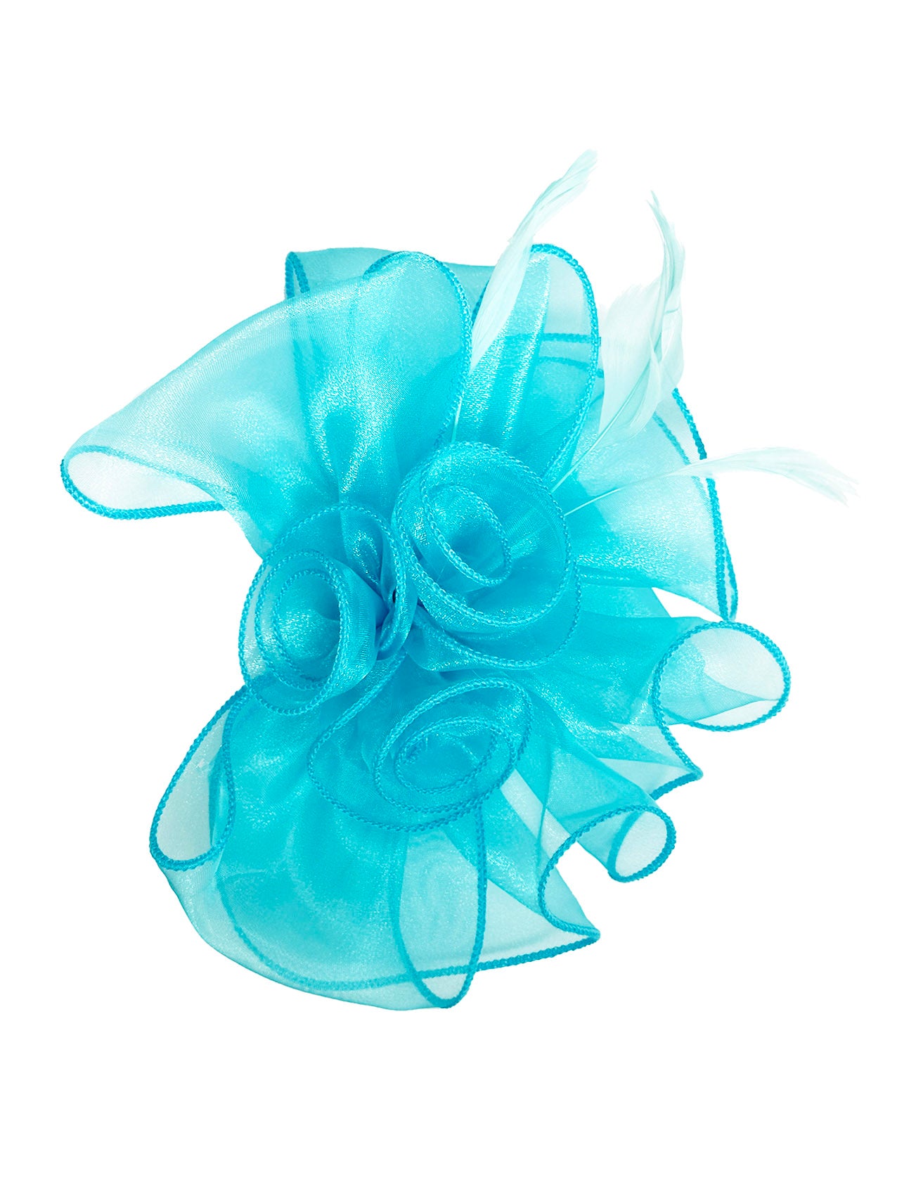 FT3090 Rose Bouquet with Big Bow & Feather Fascinator