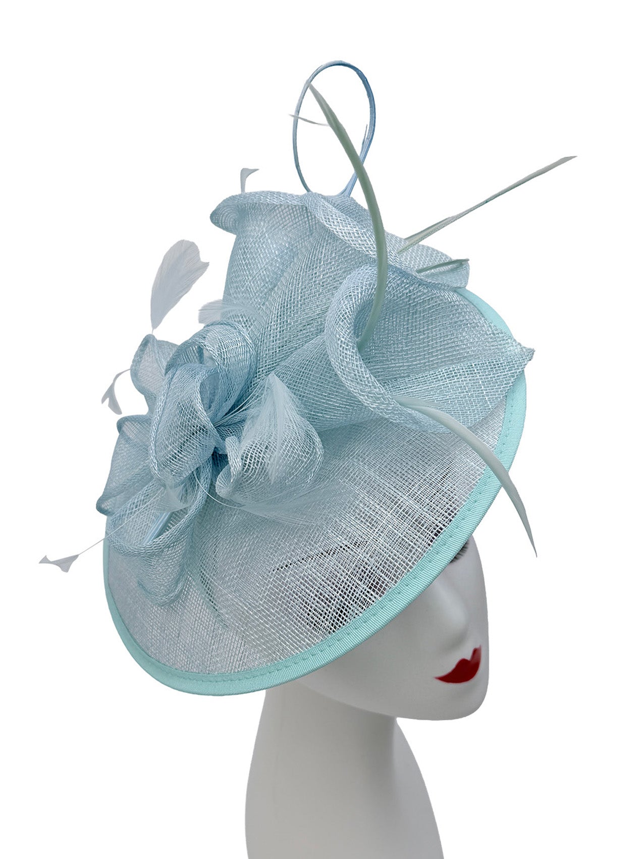 WF1723-3 Sinamay Petunia Flower Fascinator with A Saucer Base