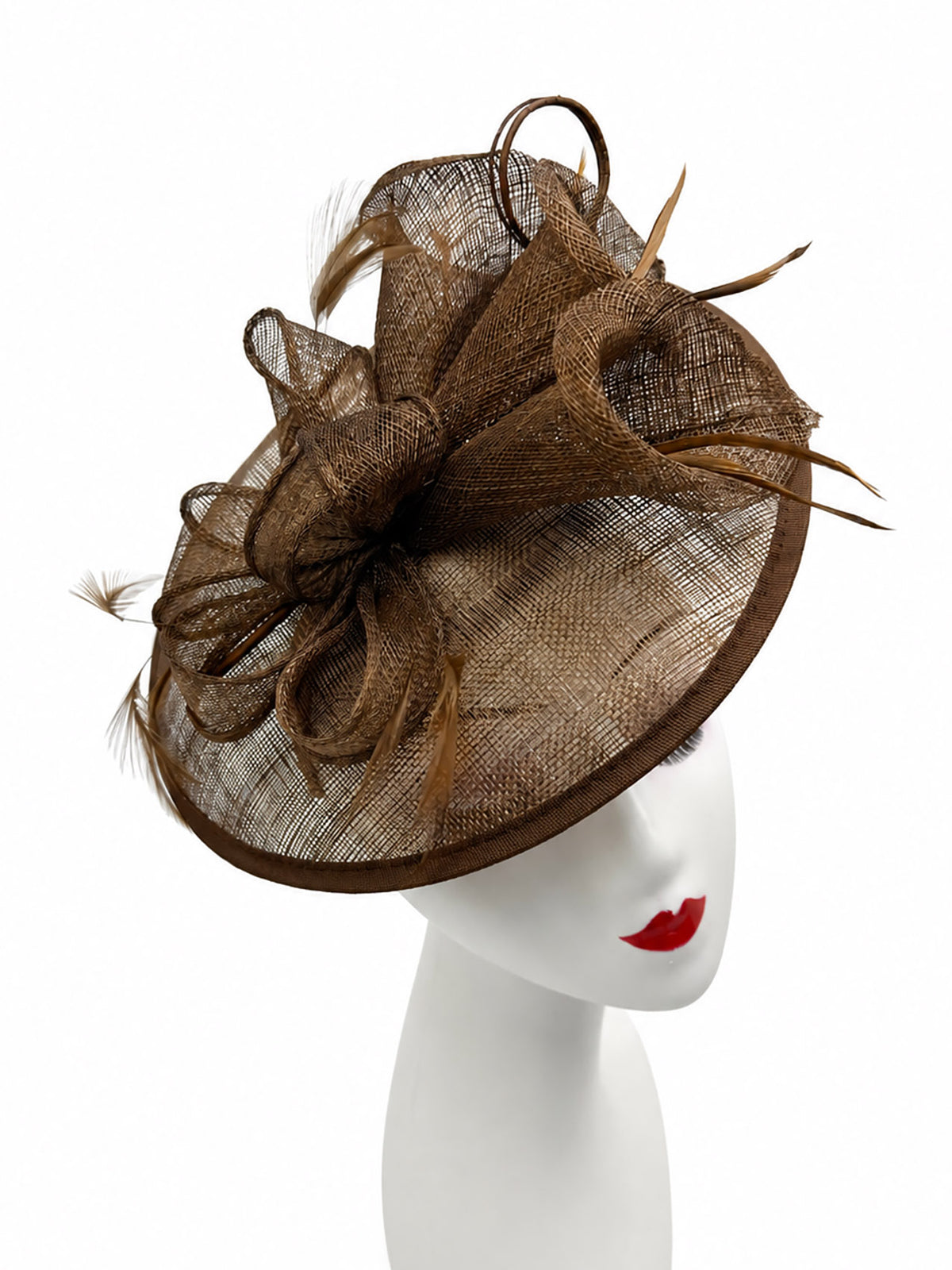 WF1723-3 Sinamay Petunia Flower Fascinator with A Saucer Base