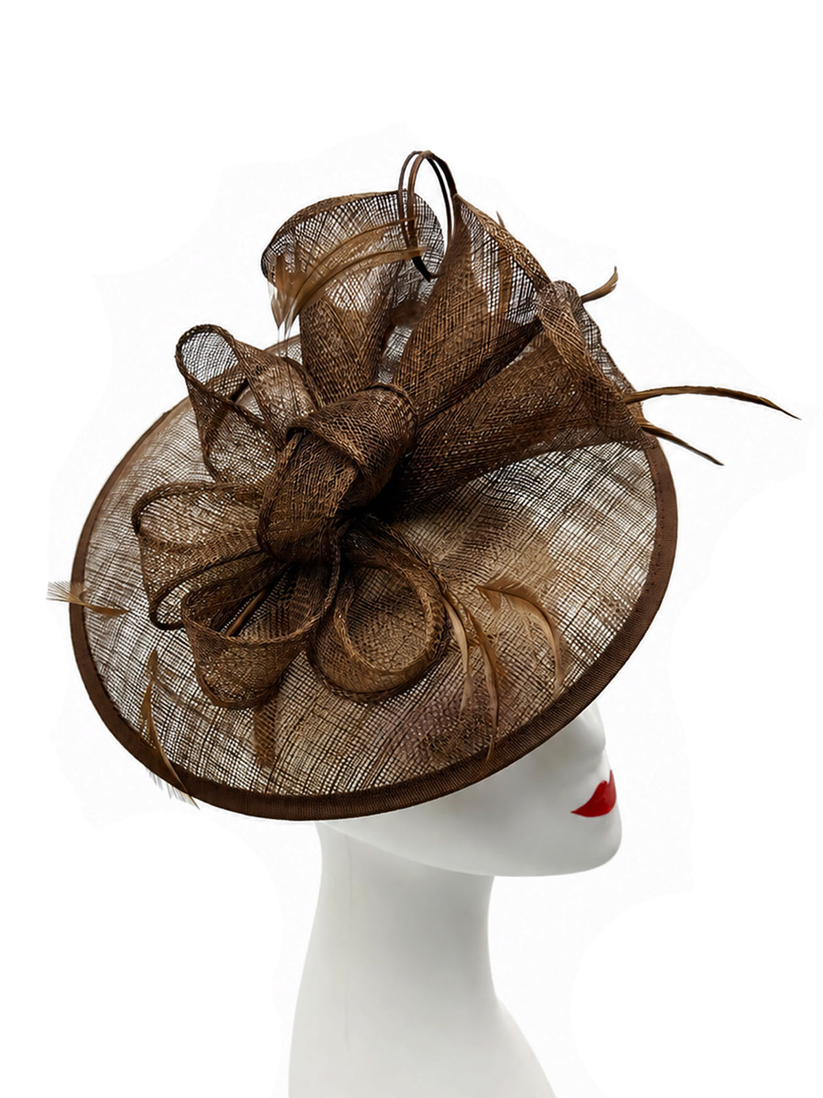 WF1723-3 Sinamay Petunia Flower Fascinator with A Saucer Base