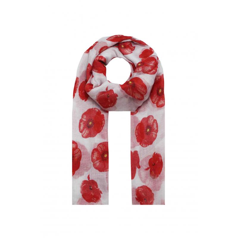 AB1850-398 Large Poppy Print Scarf