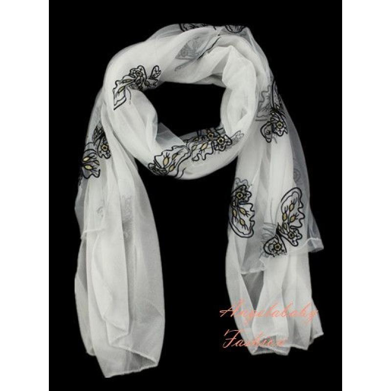 MZY146-41 Varicoloured Detailed Butterfly Print Scarf