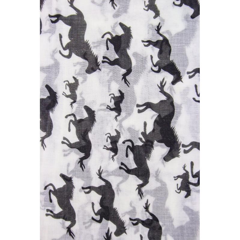 AB1750-81 Viscose Mix Horse Print Scarf