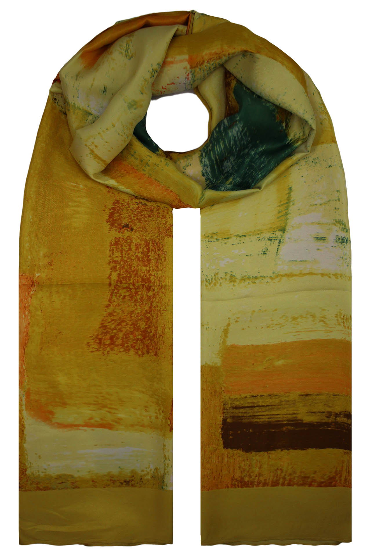 SF19120-129 Multicolour Brush-Stroke Silk Mix Scarf