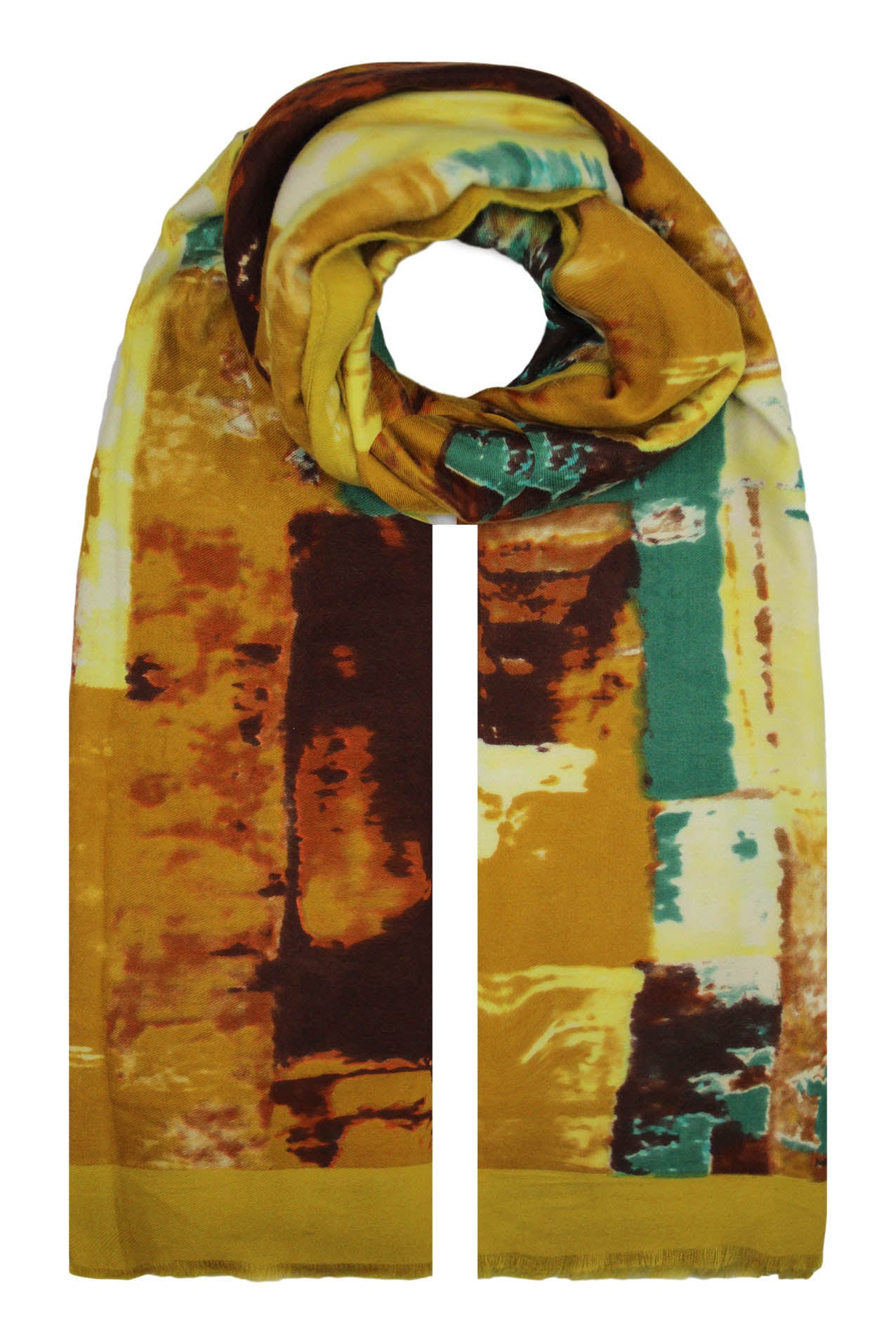 SF19130-95 Abstract Patterned Cashmere Blend Scarf