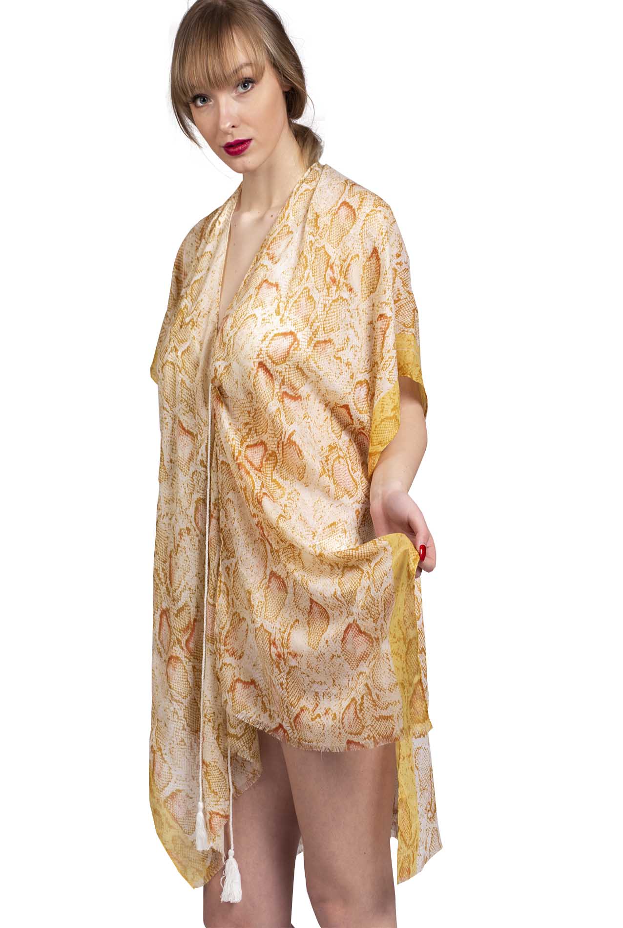 SF19140-049 Soft Print Sarong Dress with Snake Pattern