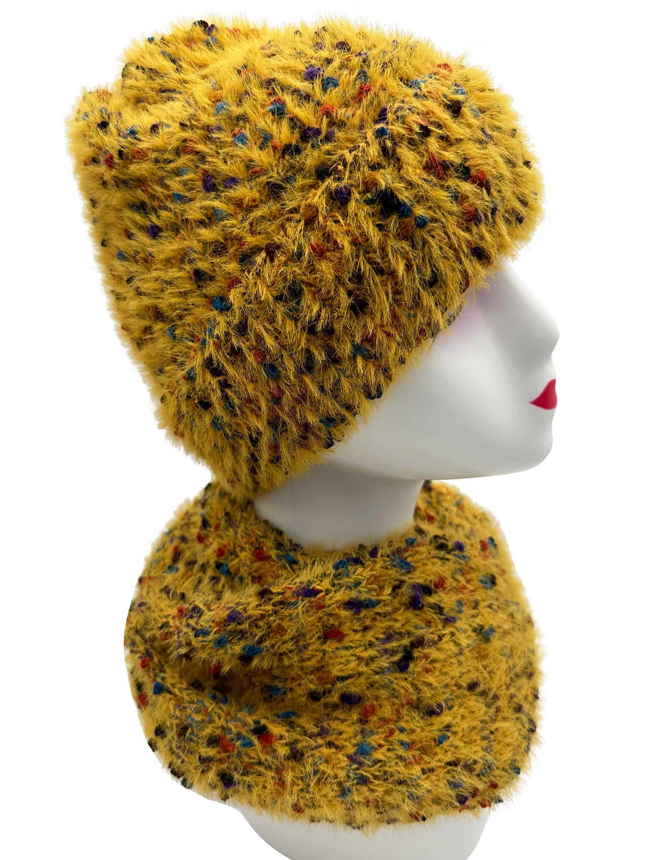 HT23120-883 Colourful Dotted Pattern Soft Beanie Hat