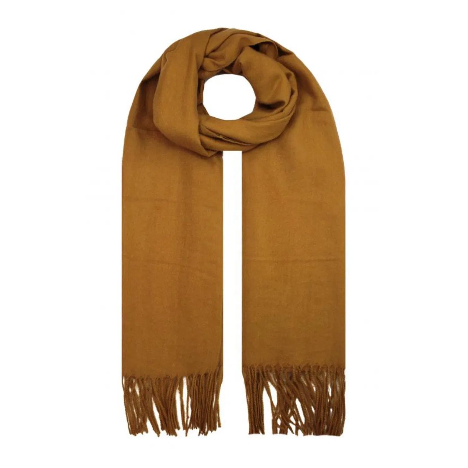 SF1910-132 Cashmere Feel Plain Colour Scarf with Tassels