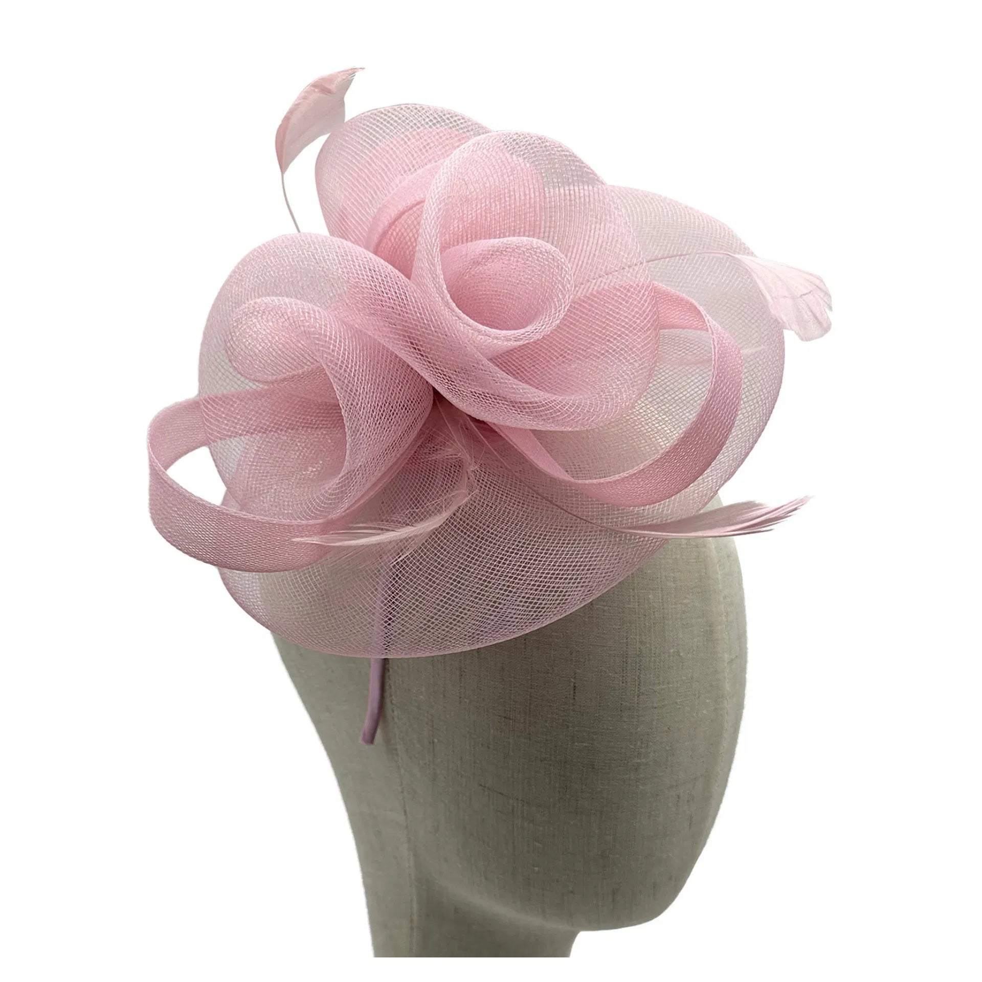 MX1748-2 Gauze Triple-Flower Fascinator with A Wide Base