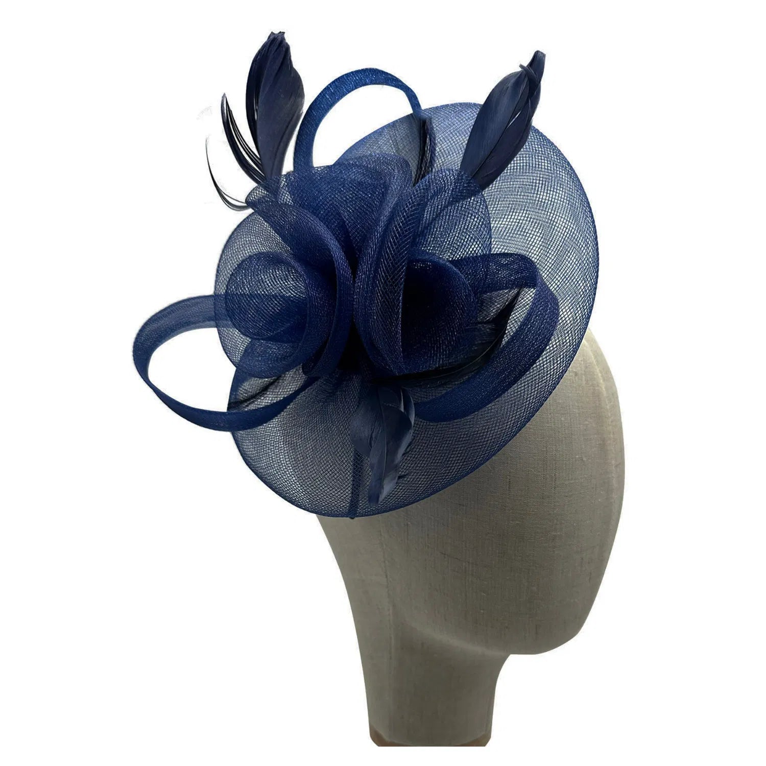 MX1748-2 Gauze Triple-Flower Fascinator with A Wide Base