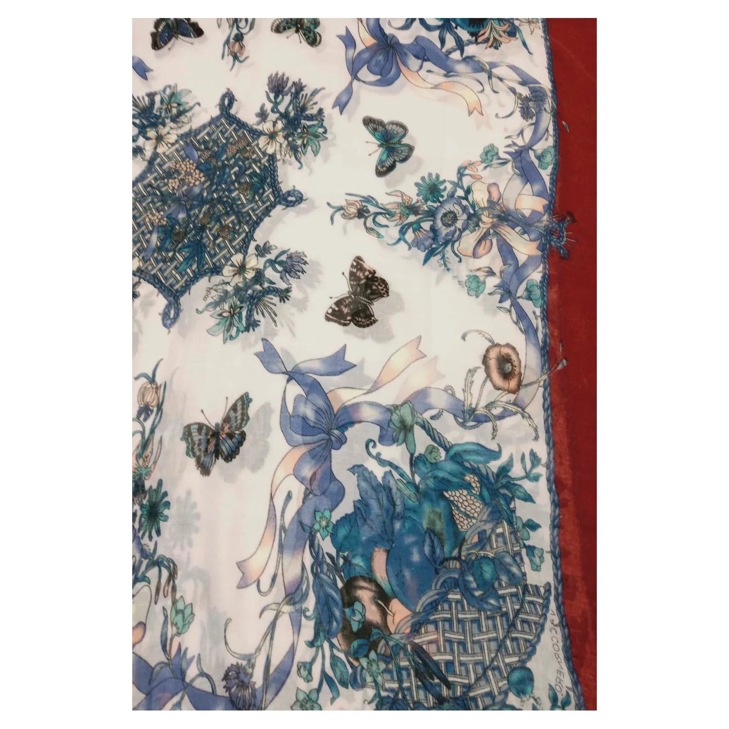 AB1890-276 Viscose Scarf with Butterflies and Flowers