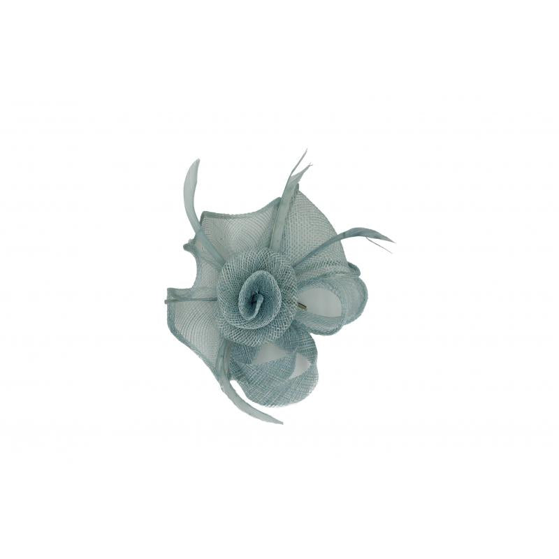 FT9085-032 Sinamay Flower Fascinator with Curled Feather