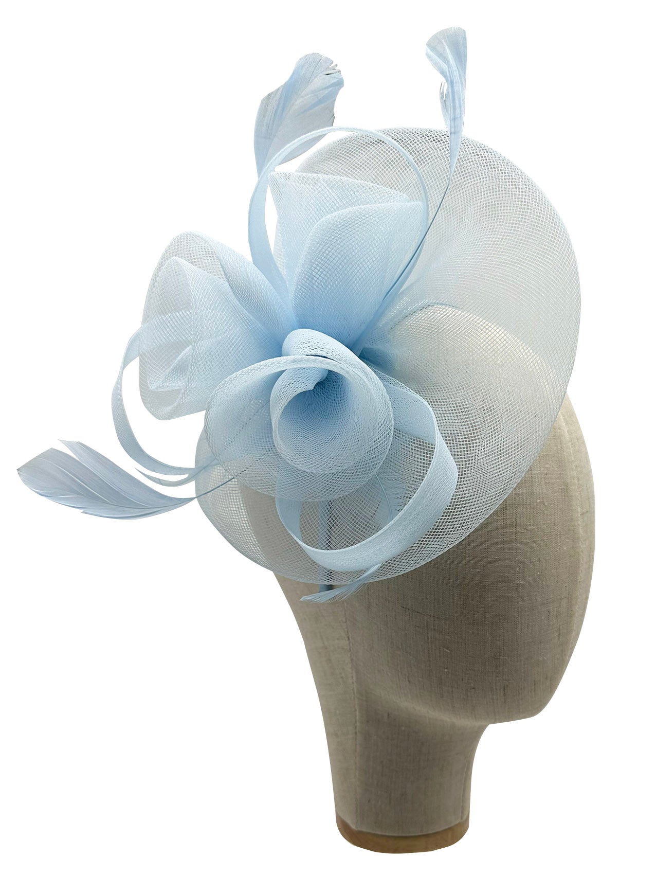 MX1748-2 Gauze Triple-Flower Fascinator with A Wide Base