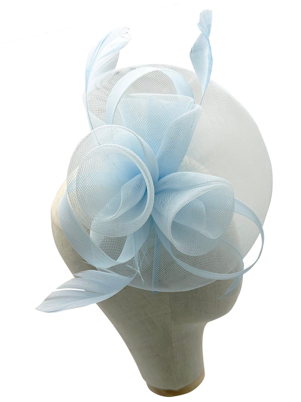 MX1748-2 Gauze Triple-Flower Fascinator with A Wide Base