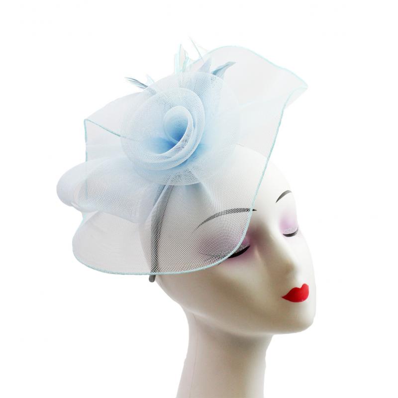 FT9009-031 Rose Fascinator with Feathers