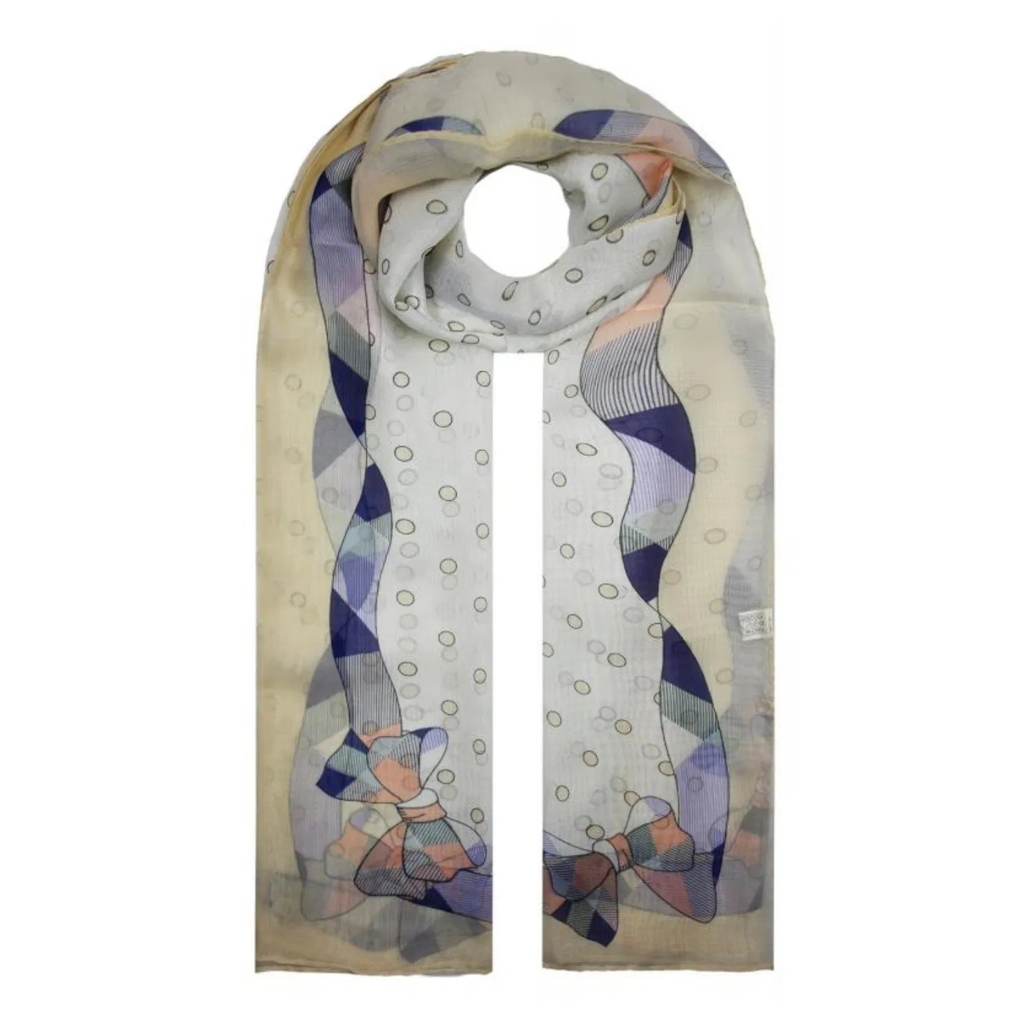 SF2033-202 Polka Dots Print Chiffon Scarf